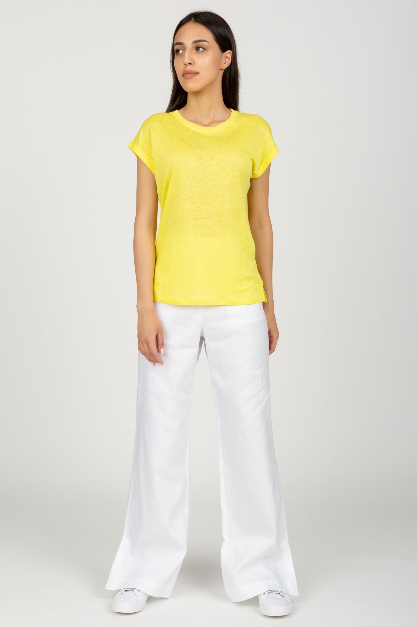 Топ LINEN JERSEY TURN UP SLV TOP 5