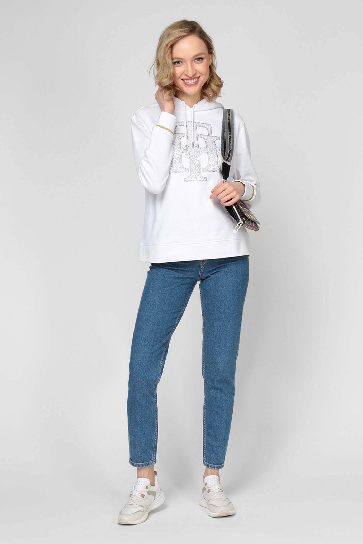 Женское белое худи REGULAR CRYSTAL 7