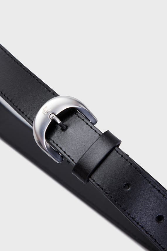 Женский черный кожаный ремень CLASSIC ROUND LTHR BELT 25MM