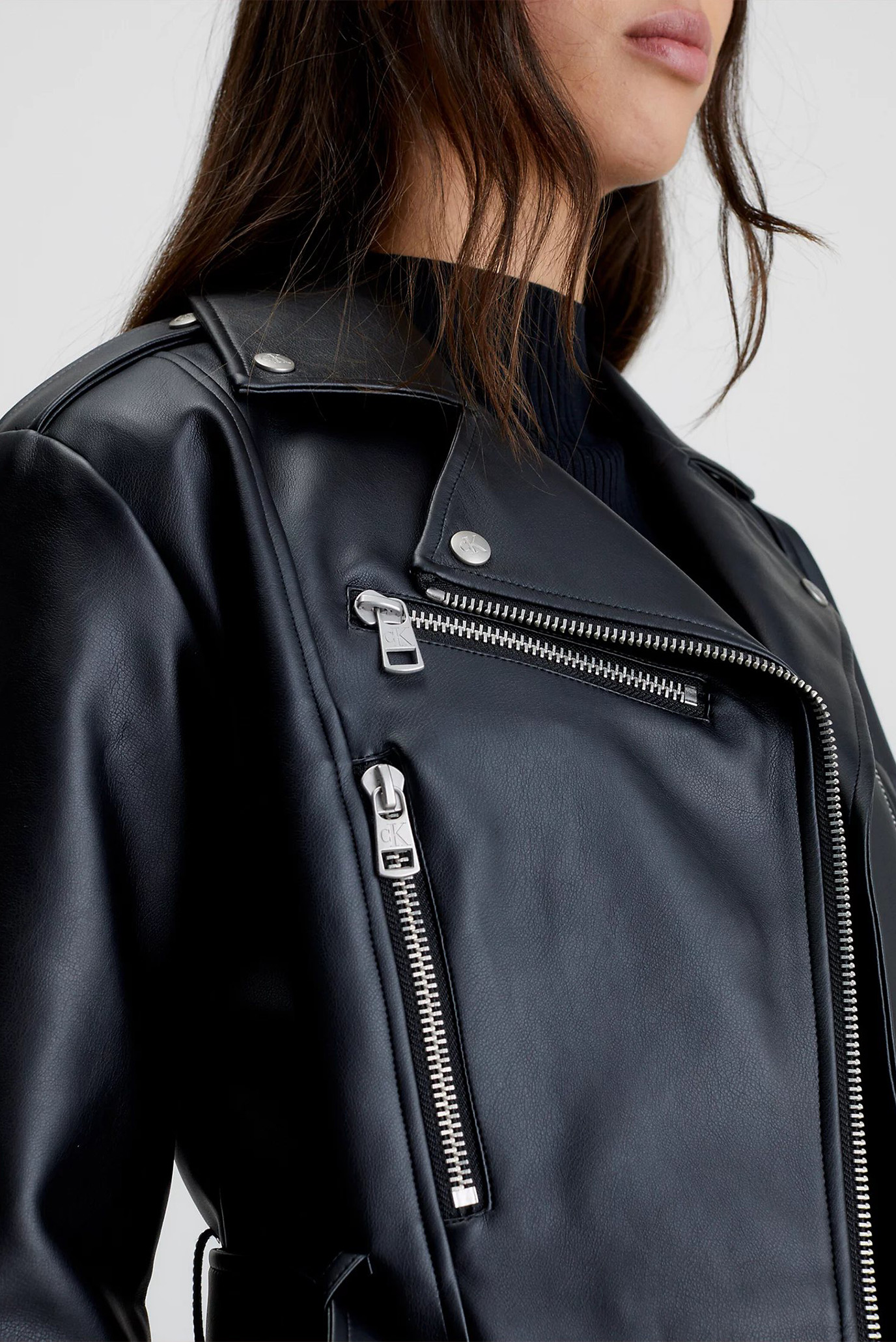 Calvin klein leather biker jacket best sale