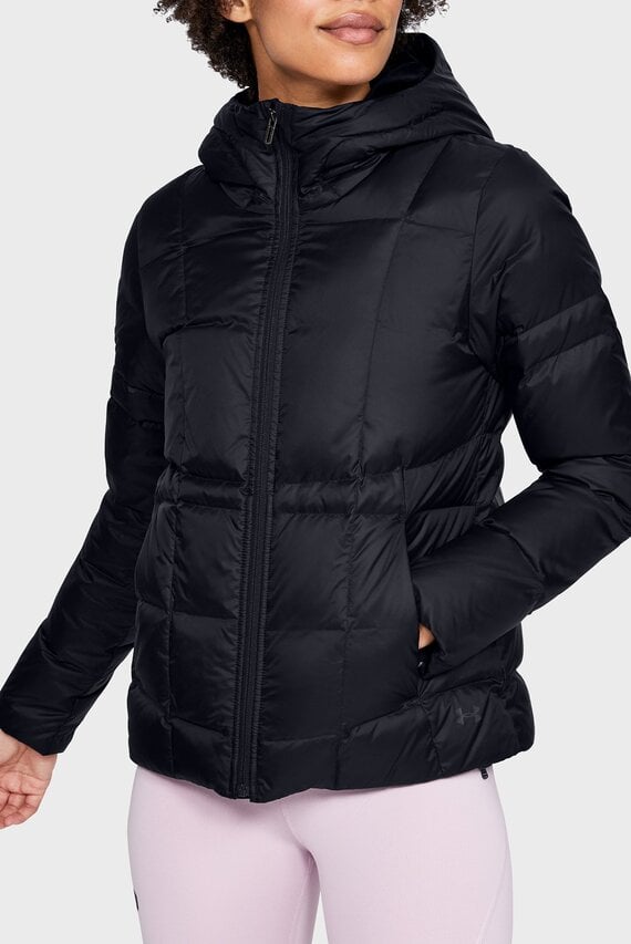 Женский черный пуховик UA Armour Down Hooded