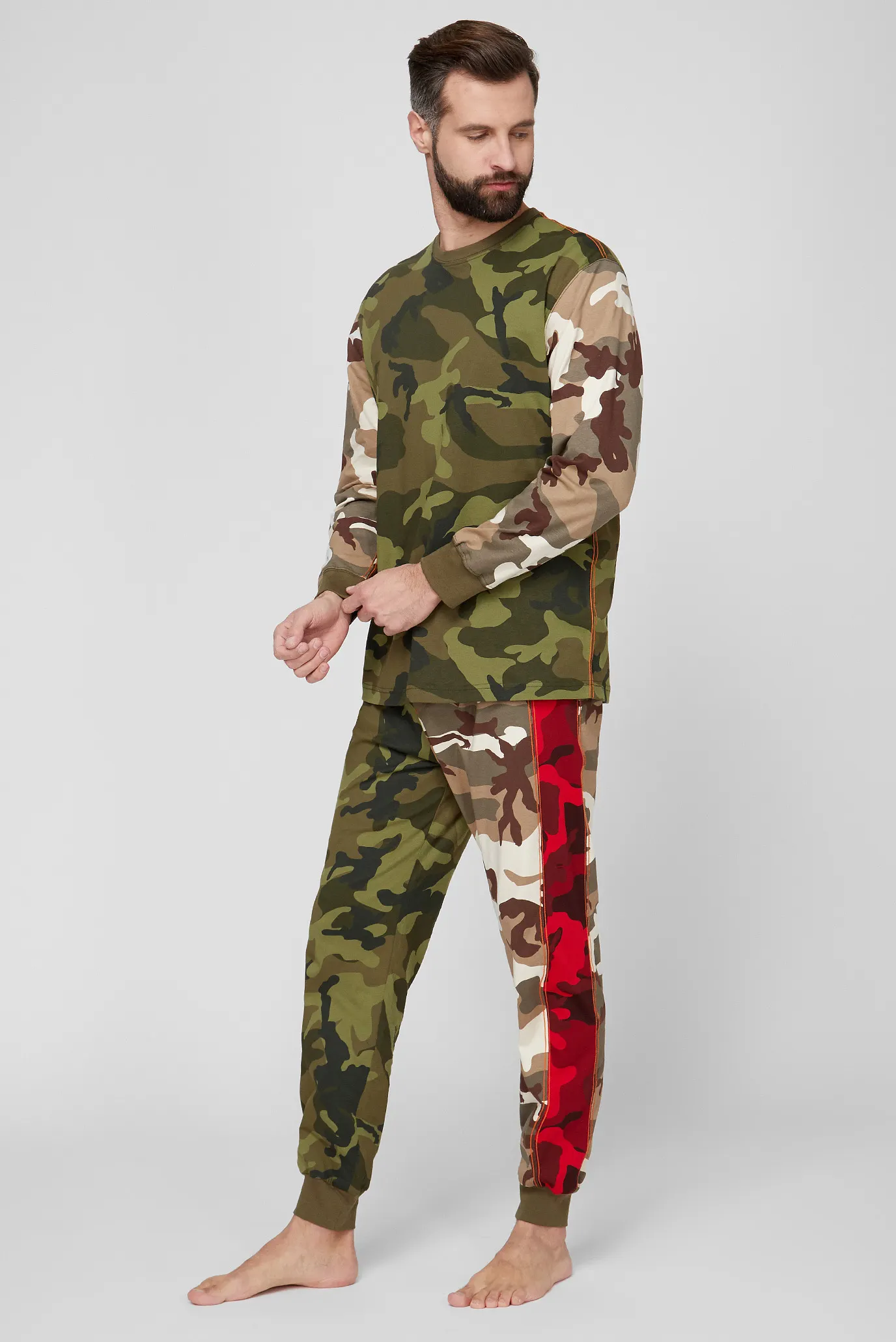 Мужская камуфляжная пижама (лонгслив, брюки) 8