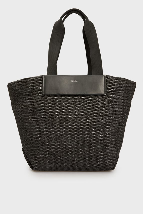 Женская черная сумка CK RAFFIA MEDIUM SHOPPER