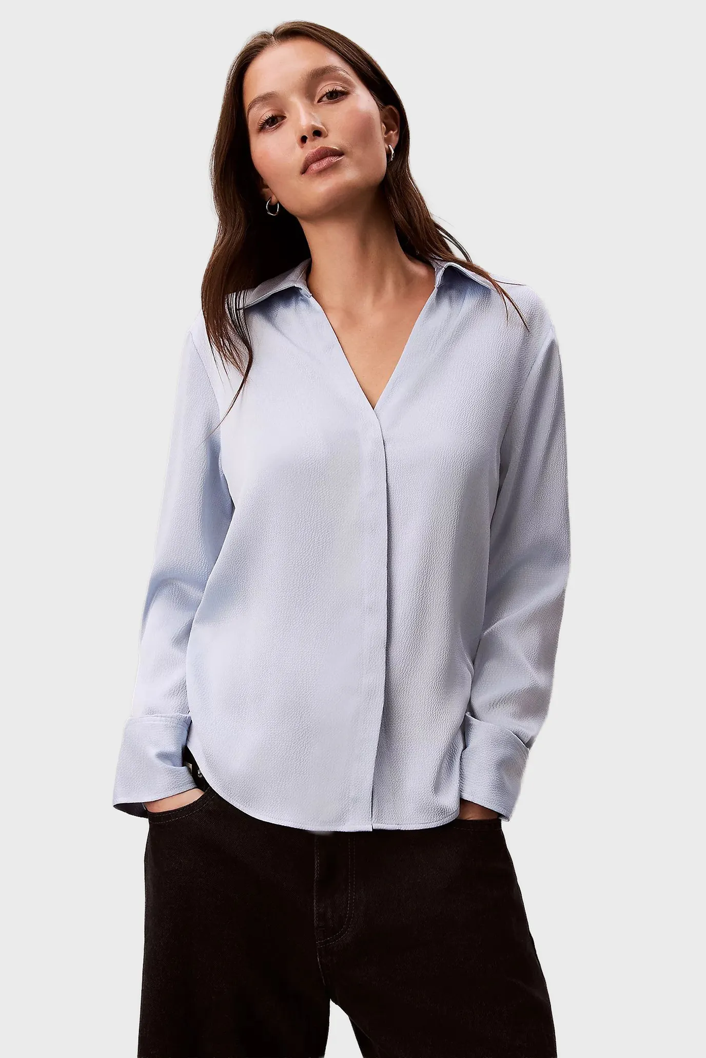 Рубашка HAMMERED SATIN FITTED SHIRT 1