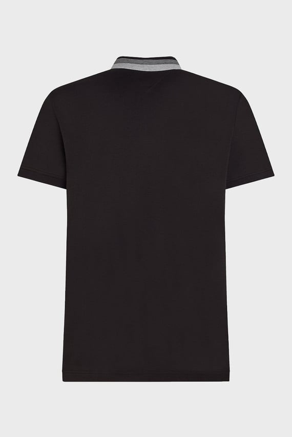Мужское черное поло INTERLOCK COLLAR