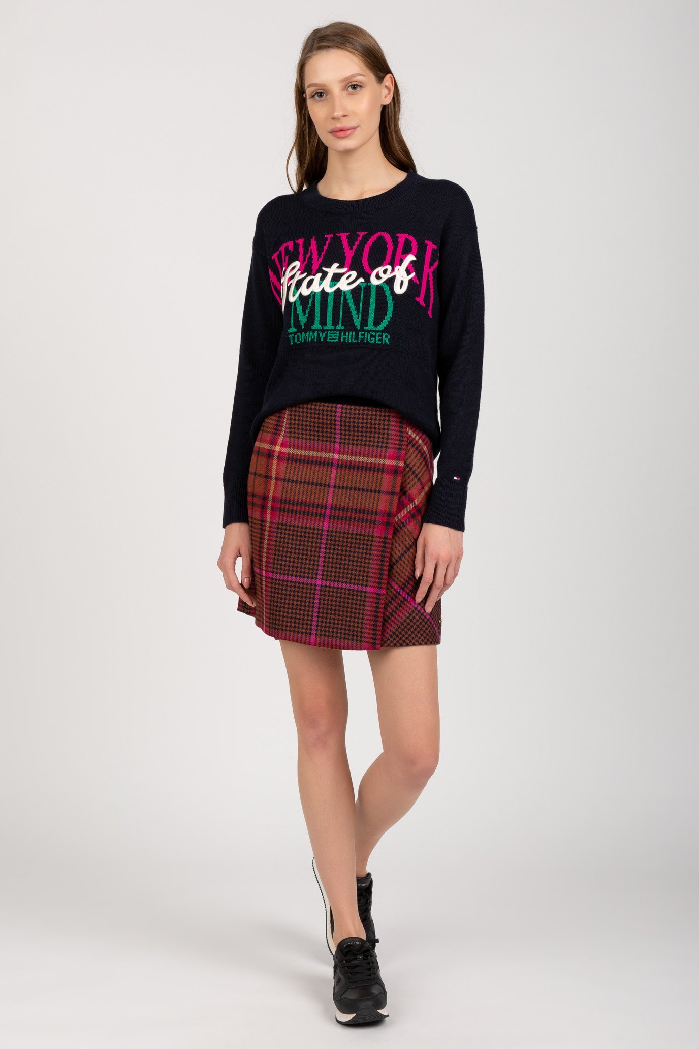 Юбка WOOL CHECK WRAP SHORT SKIRT 4