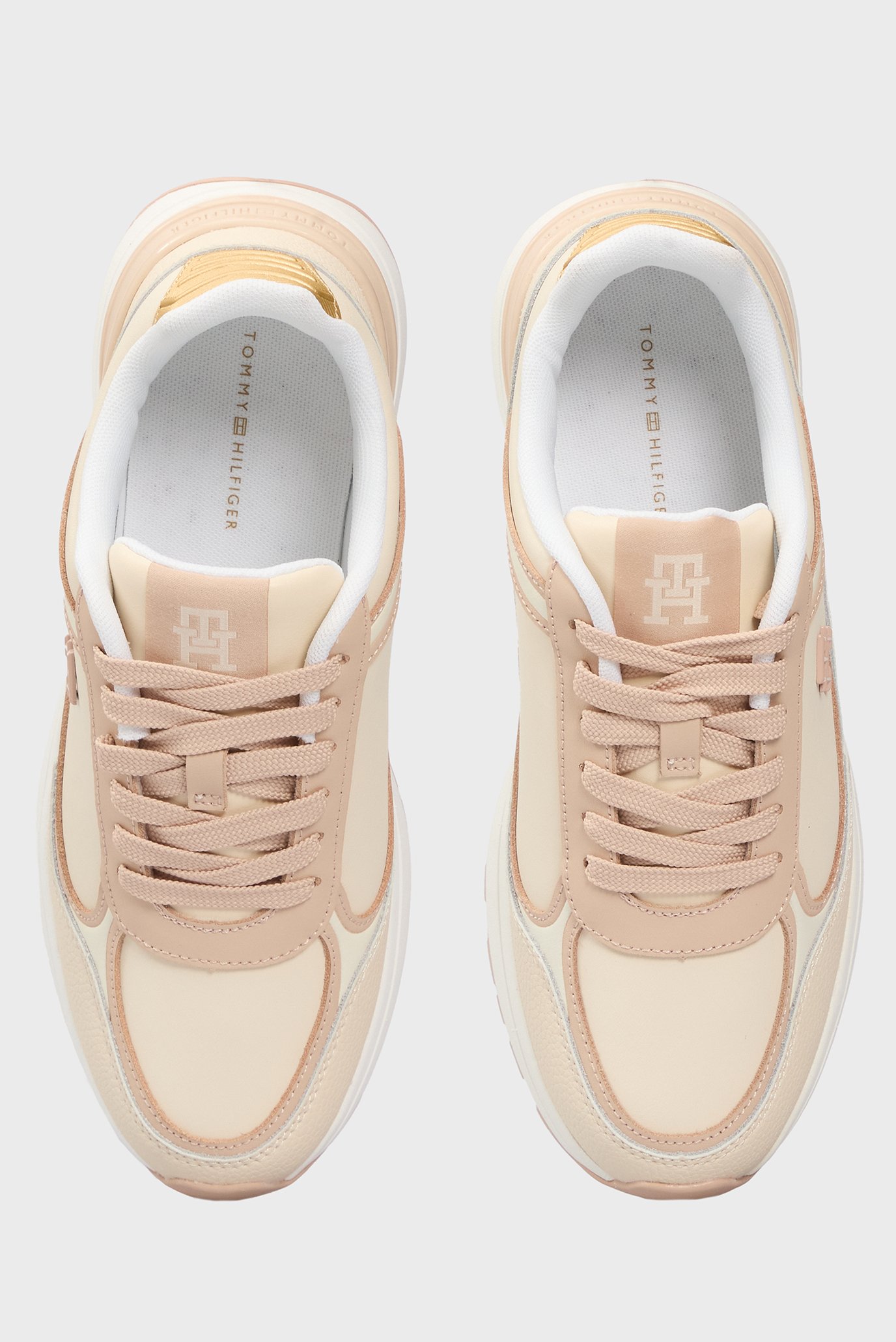 Женские бежевые кожаные кроссовки CASUAL FASHION RUNNER LTHR 4