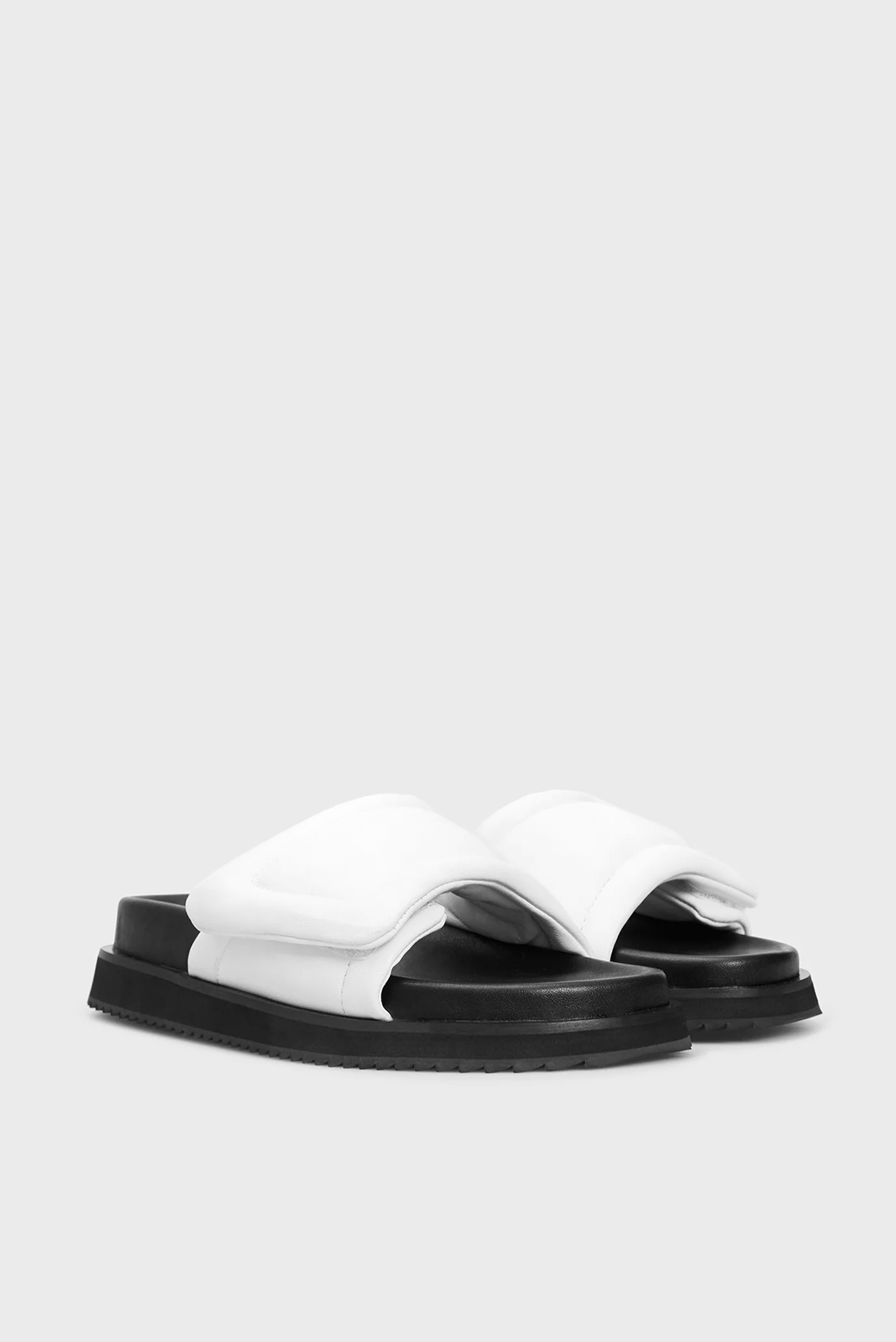 Женские белые кожаные слайдеры Kseniya 8