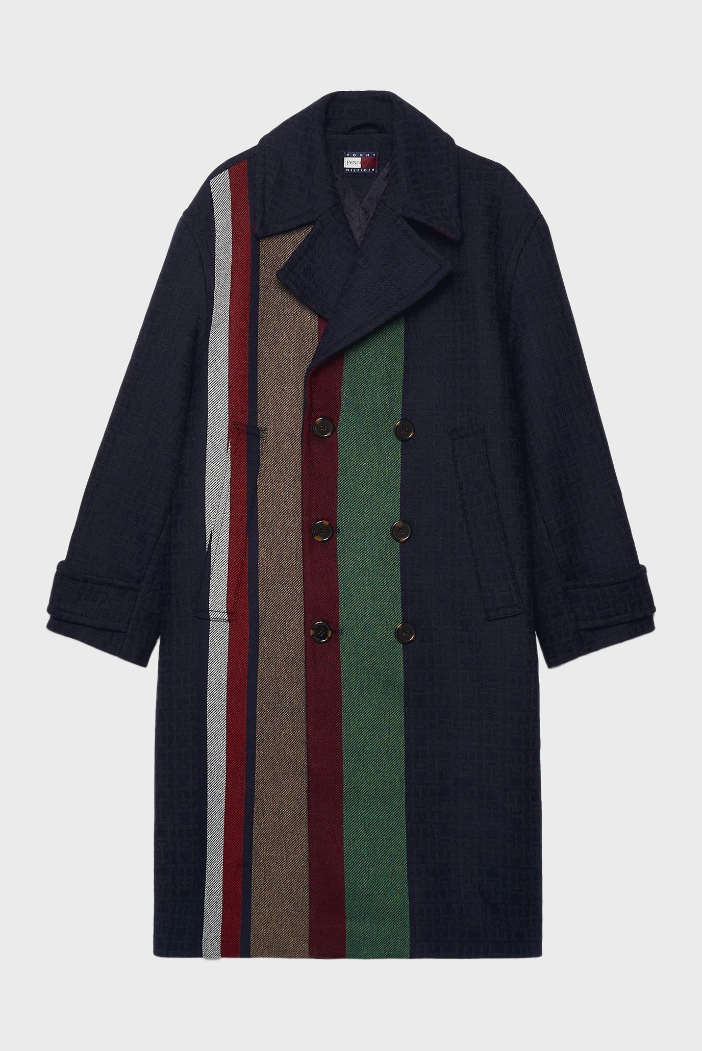 Темно-синее пальто с узором Tommy x Pendleton (унисекс) 6