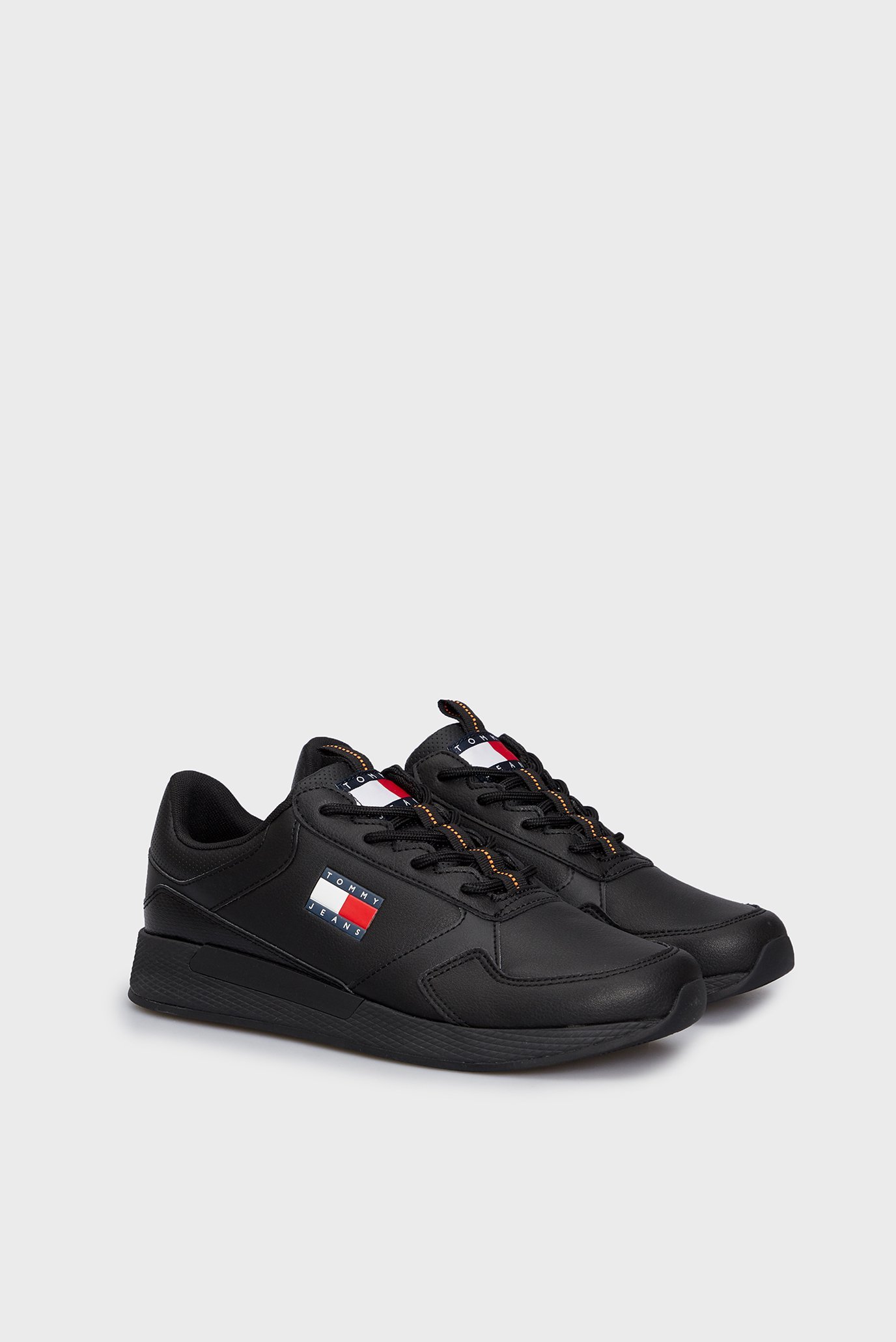 Мужские черные кожаные кроссовки TOMMY JEANS FLEXI RUNNER 3