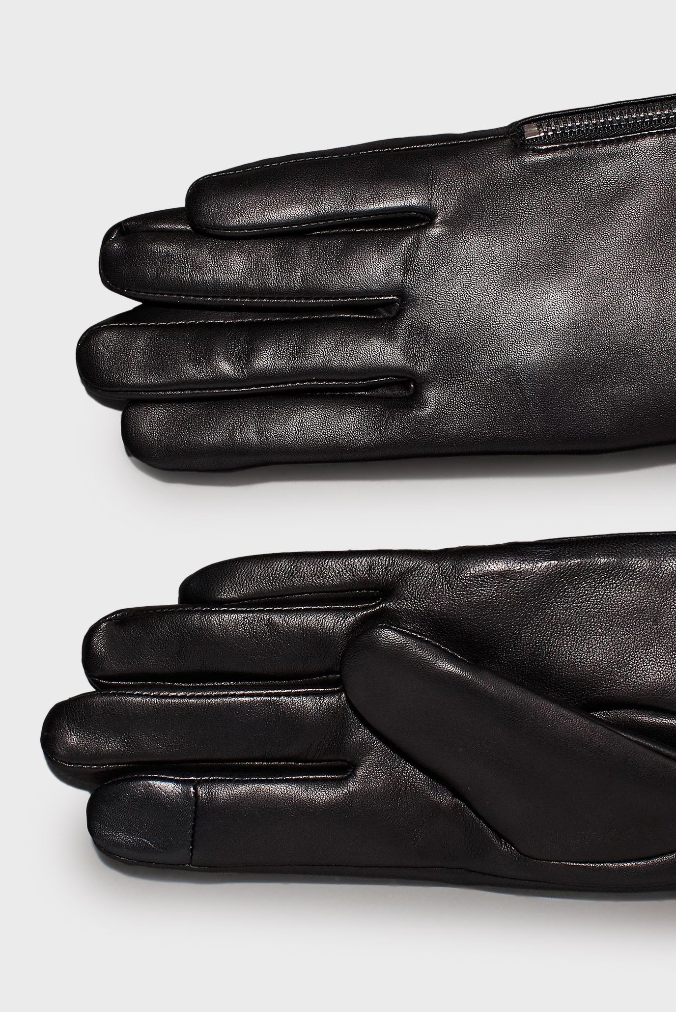 Женские черные кожаные перчатки SCULPTED LEATHER 3