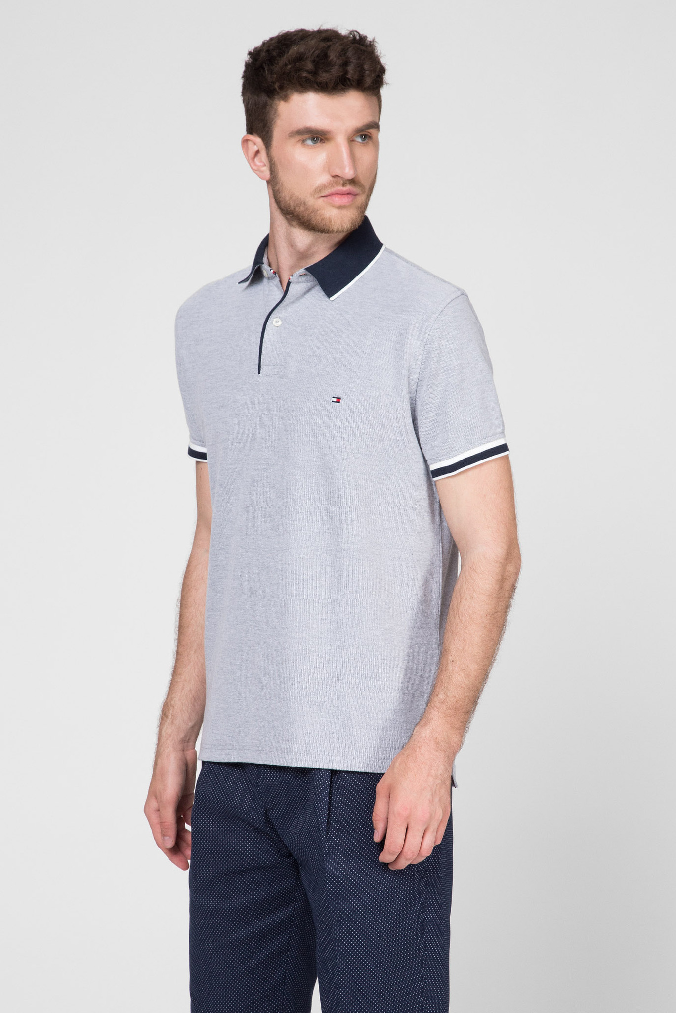 Мужское голубое поло OXFORD 2