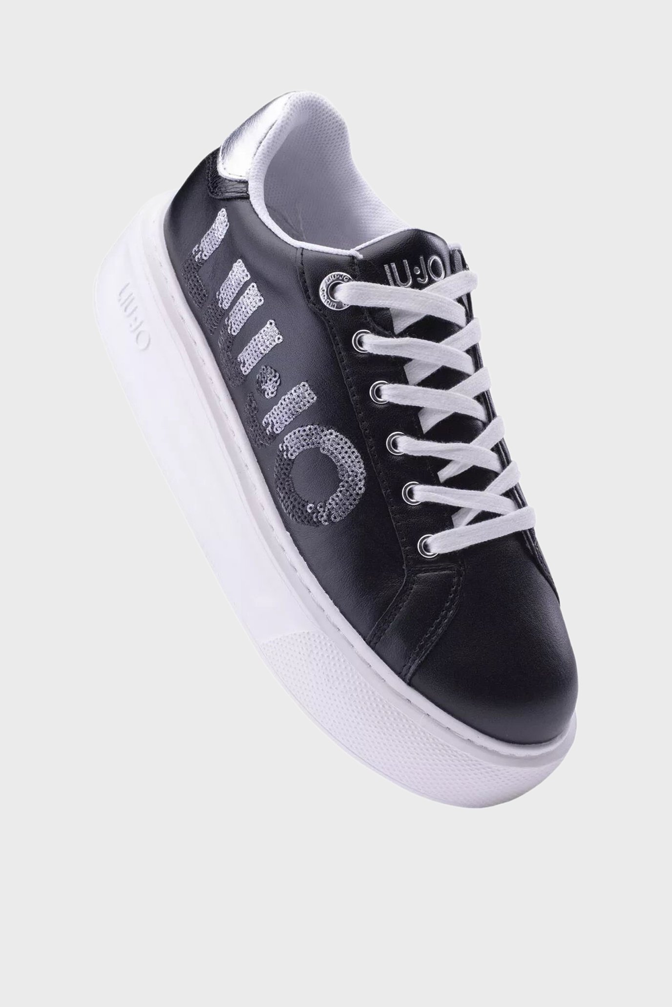 Кеды KYLIE 22 - SNEAKER CALF LEATHER PRINTED BLACK SILVER 4