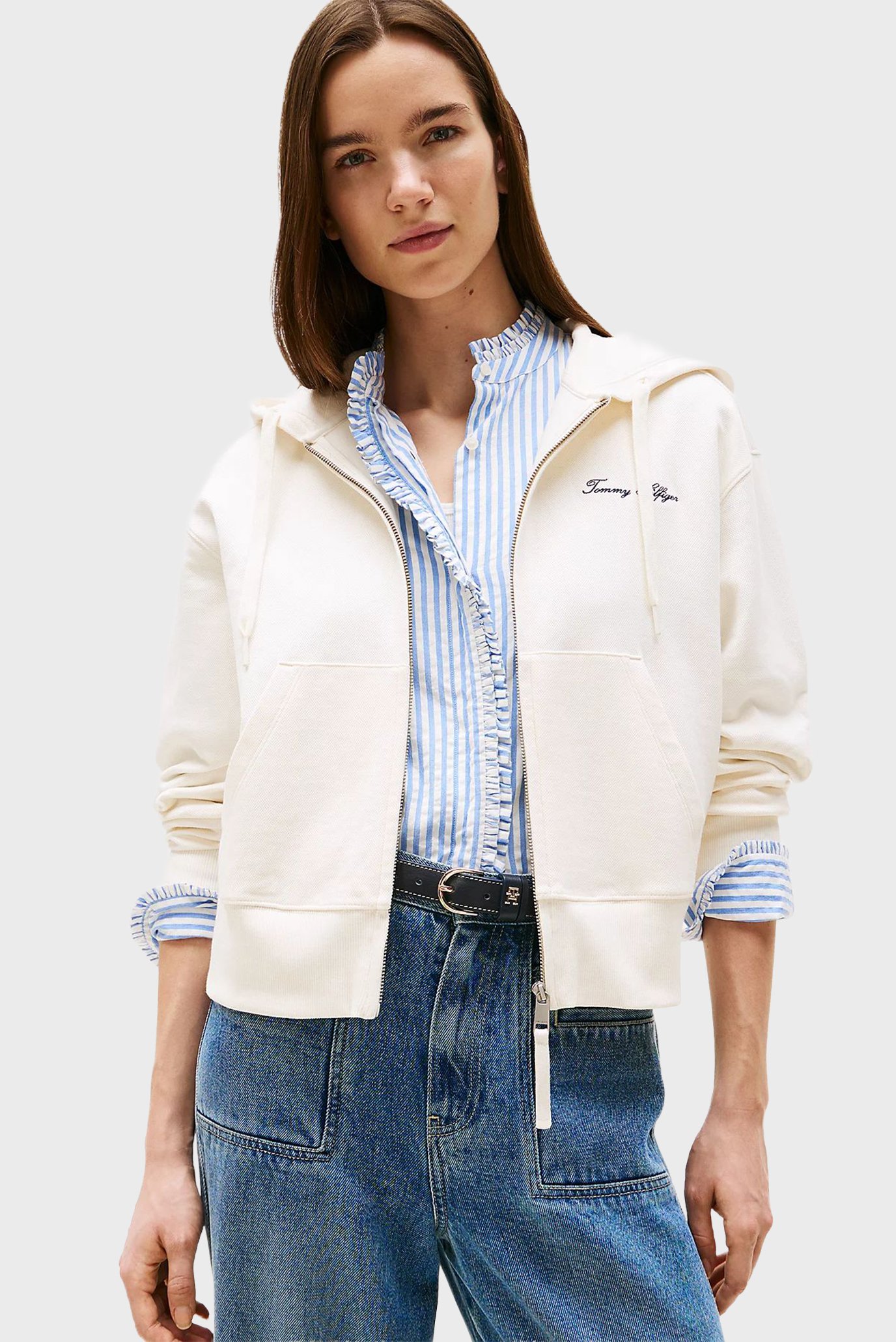 Реглан/SCRIPT REG PIQUE ZIP-UP HOODIE 1