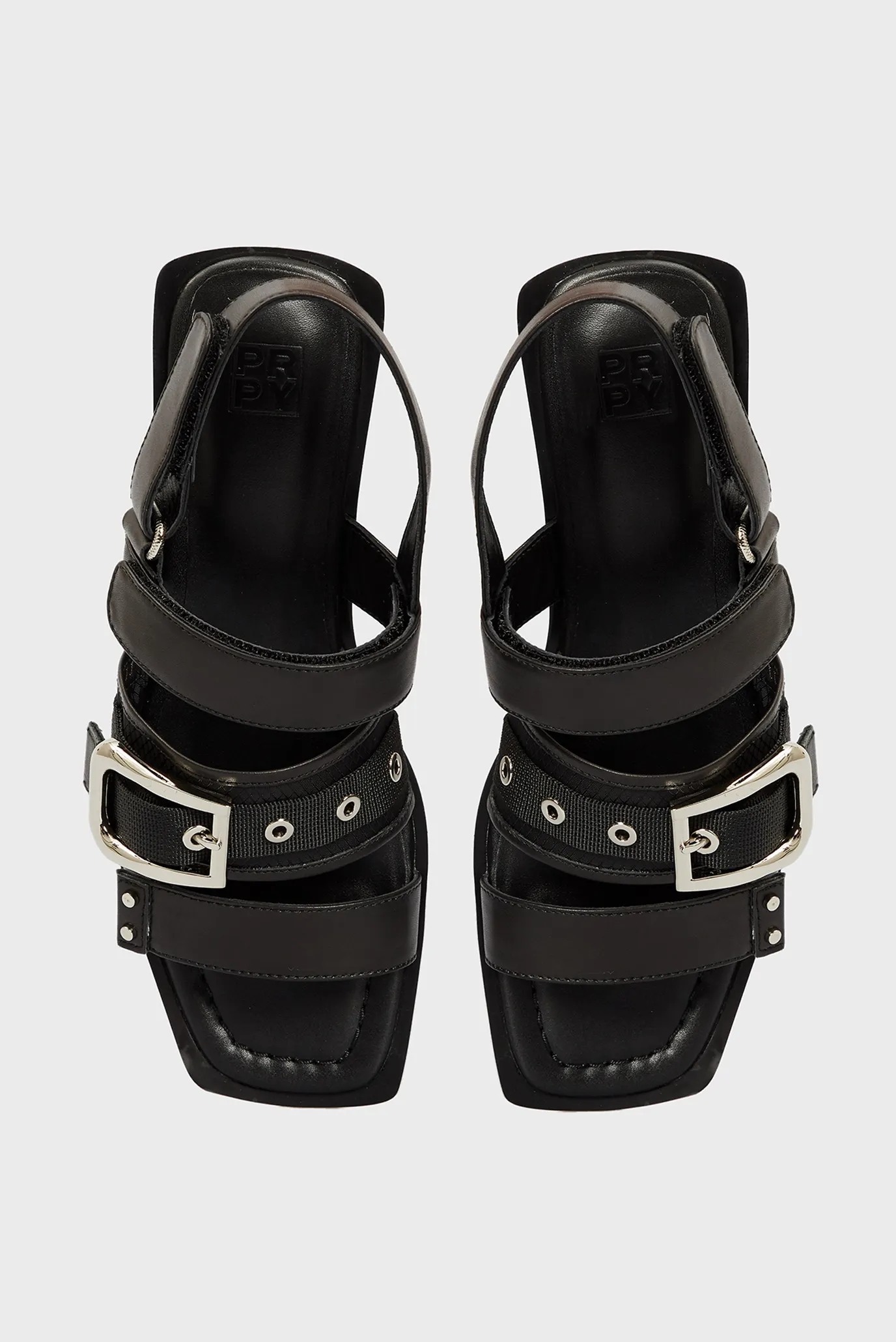 Женские черные кожаные сандалии Calista 8