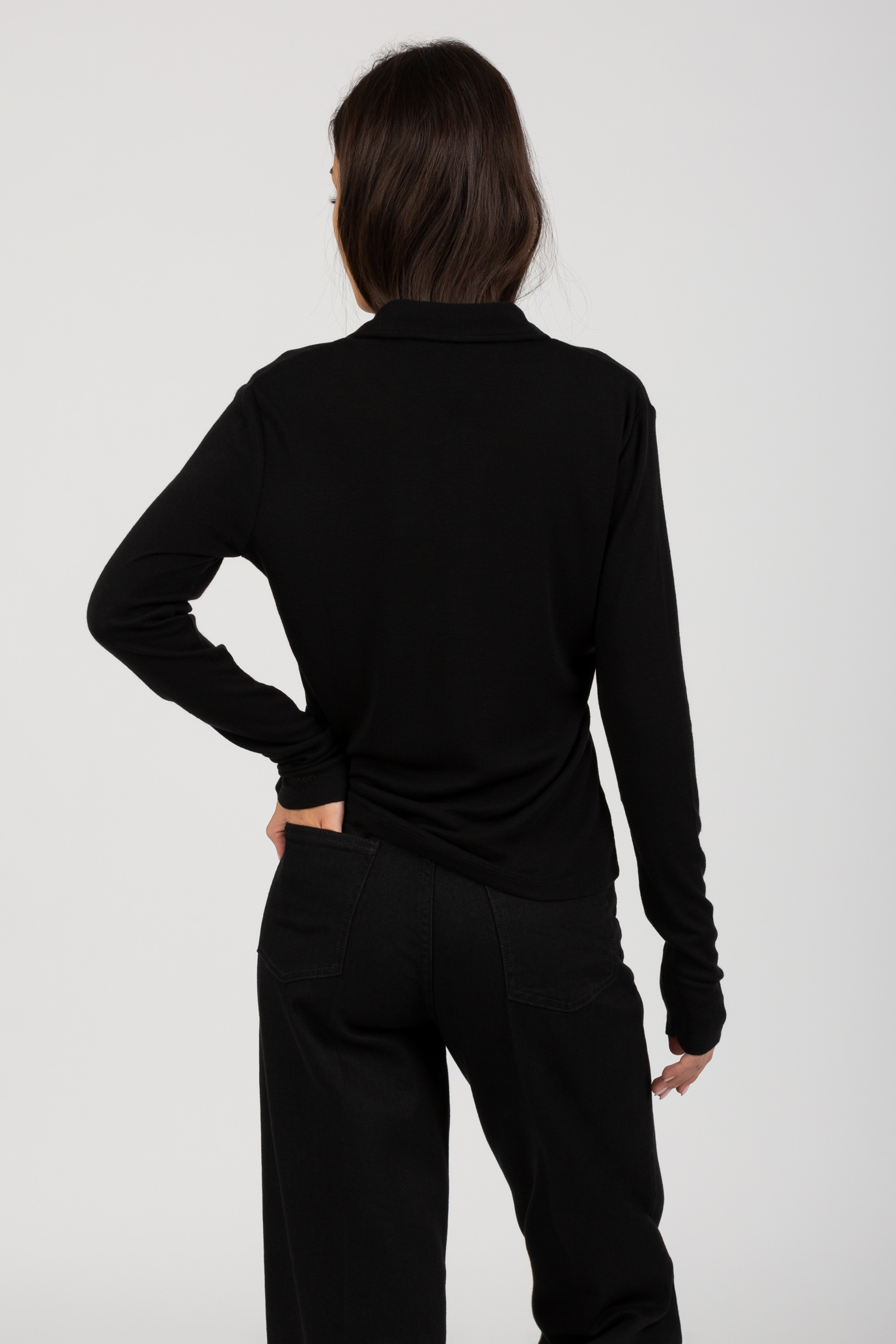 Лонгслив WOOL BLEND OPEN NECK POLO TOP 3