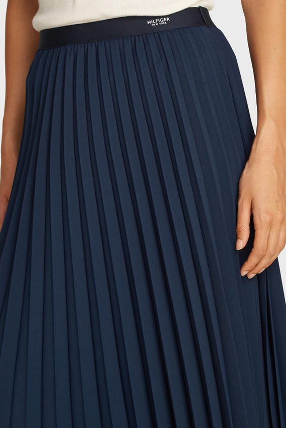 Женская темно-синяя плиссированная юбка FLUID PLEATED PULL ON MIDI SKIRT
