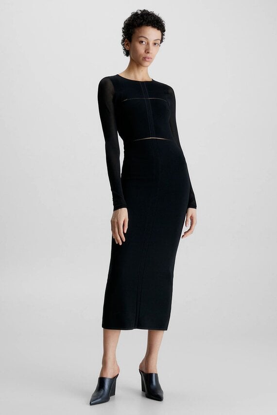 Платье SHEER DETAIL KNITTED DRESS Calvin Klein