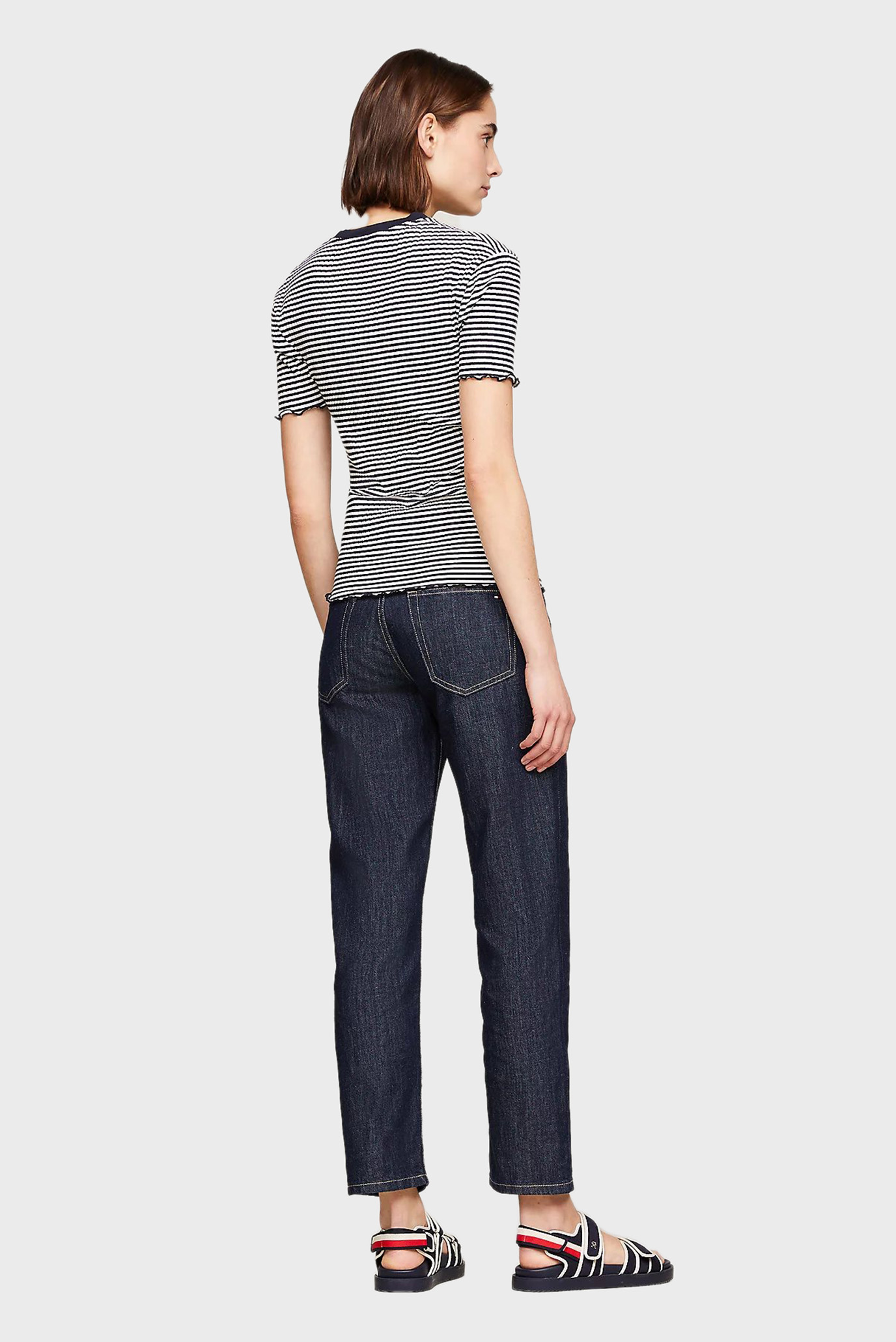 Женский топ в полоску SLIM CTN MODAL RIB STP C-NK SS 3