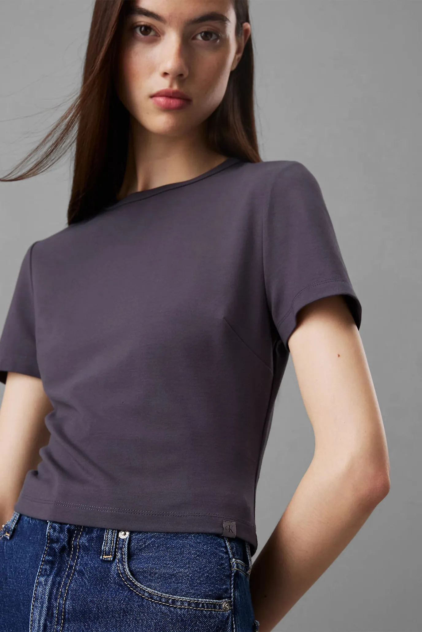 Женская темно-синяя футболка MILANO SHORT SLEEVE TOP 4