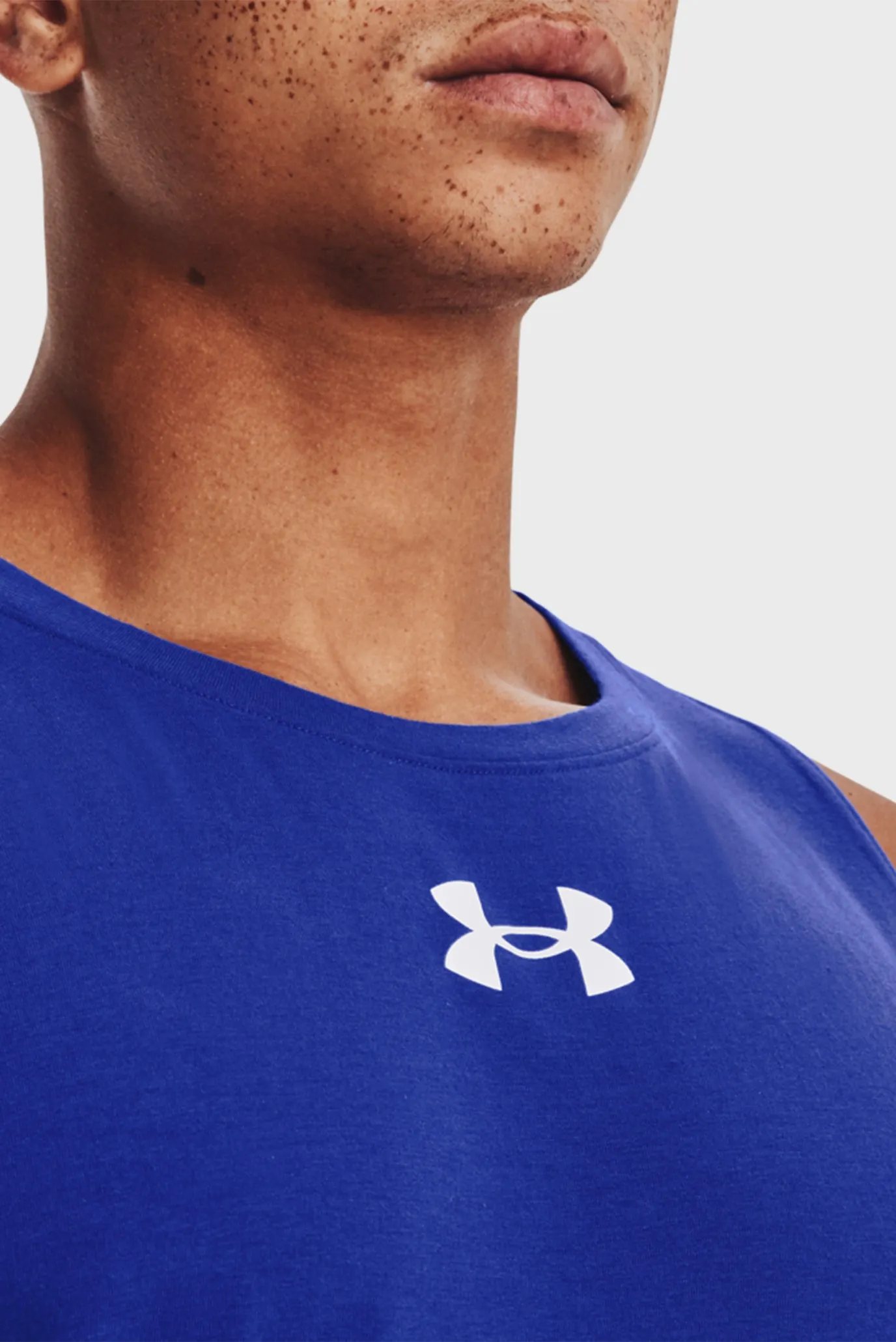 Мужская синяя майка UA BASELINE COTTON TANK 10