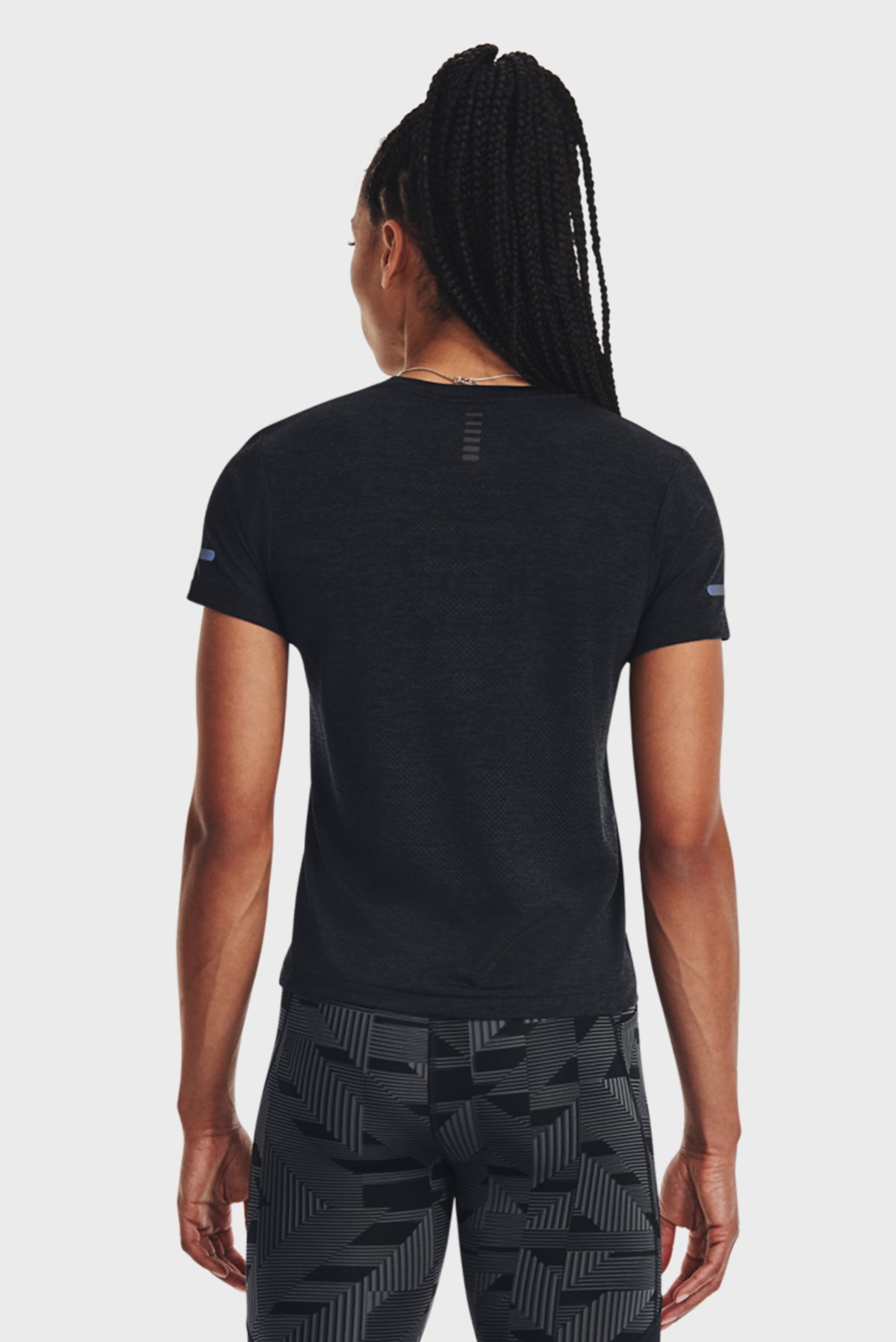 Женская черная футболка UA Seamless Stride SS 3