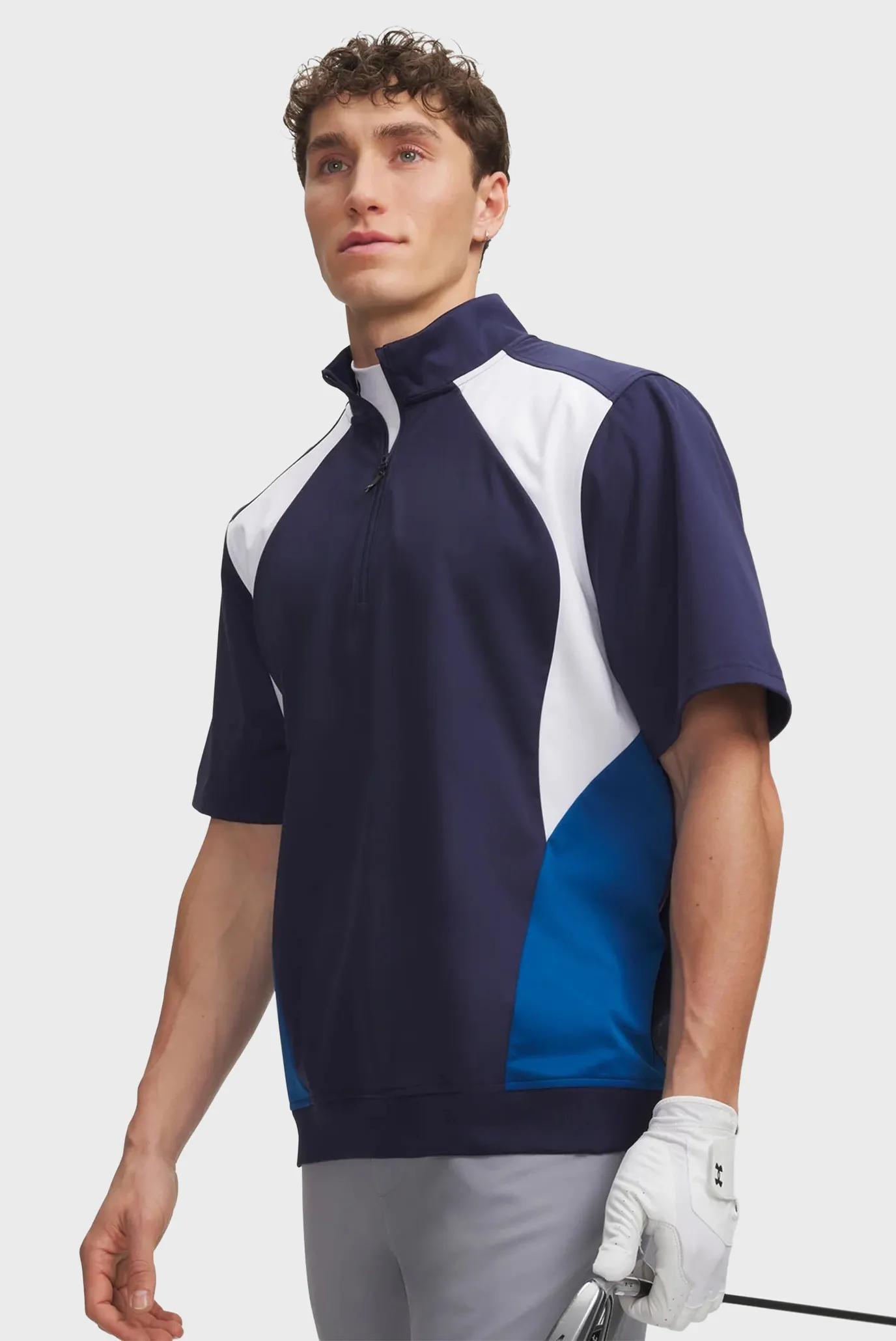 Футболка UA Drive Wind SS 1 2 Zip-BLU 1