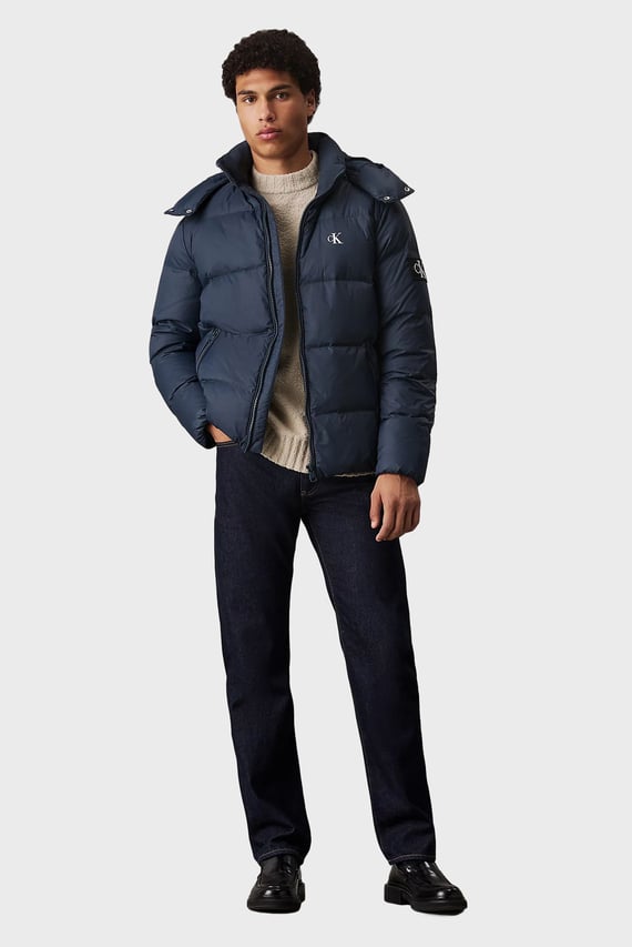 Мужской темно-синий пуховик ESSENTIALS DOWN JACKET