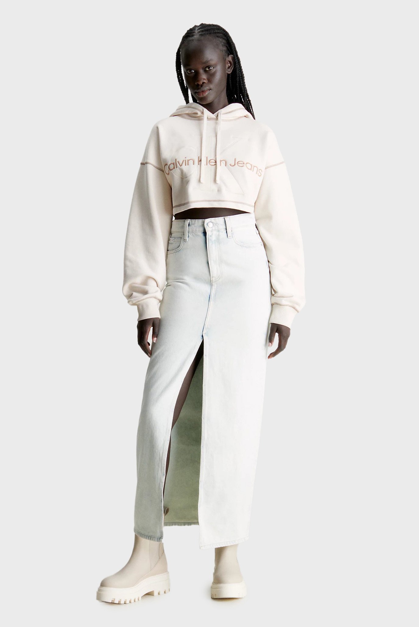 Юбка FRONT SPLIT MAXI DENIM SKIRT 2