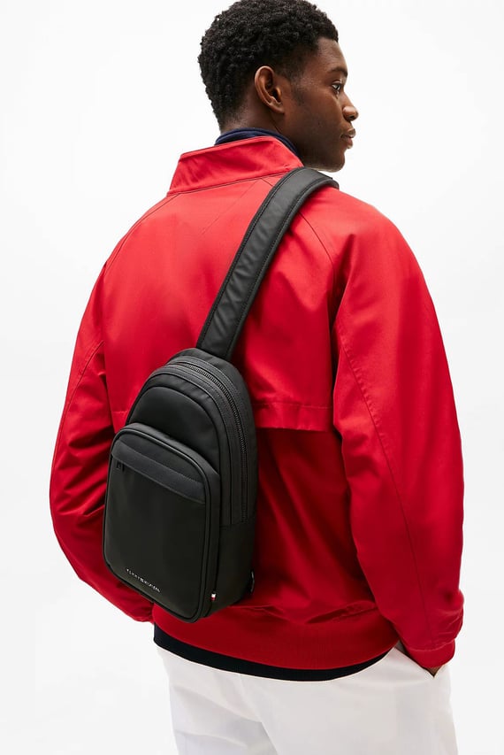 Мужская черная сумка TH REPREVE SLING