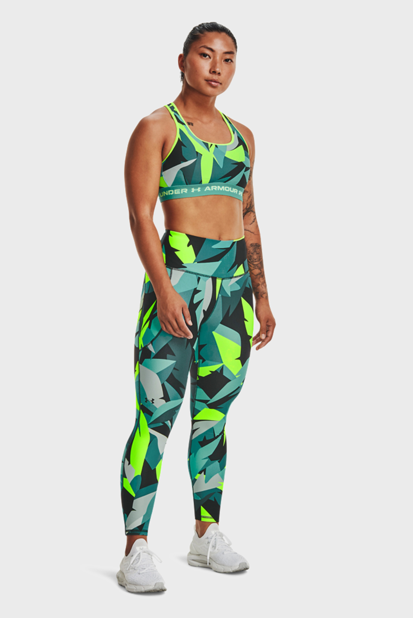 Женские бирюзовые тайтсы с узором Armour AOP Ankle Leg 2