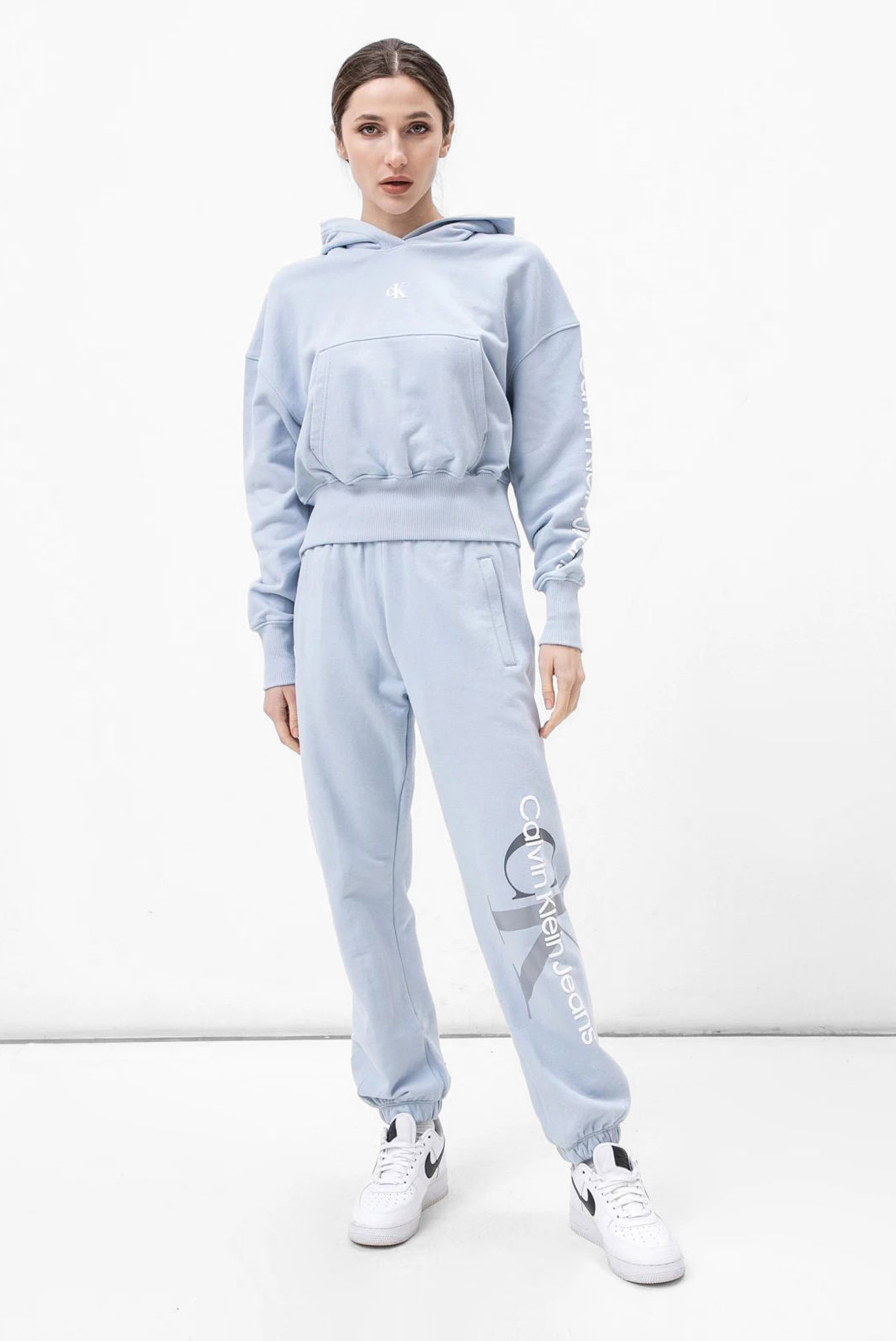 Женское голубое худи BACK TWO TONE MONOGRAM Calvin Klein Jeans Женское голубое худи BACK TWO TONE MONOGRAM 3
