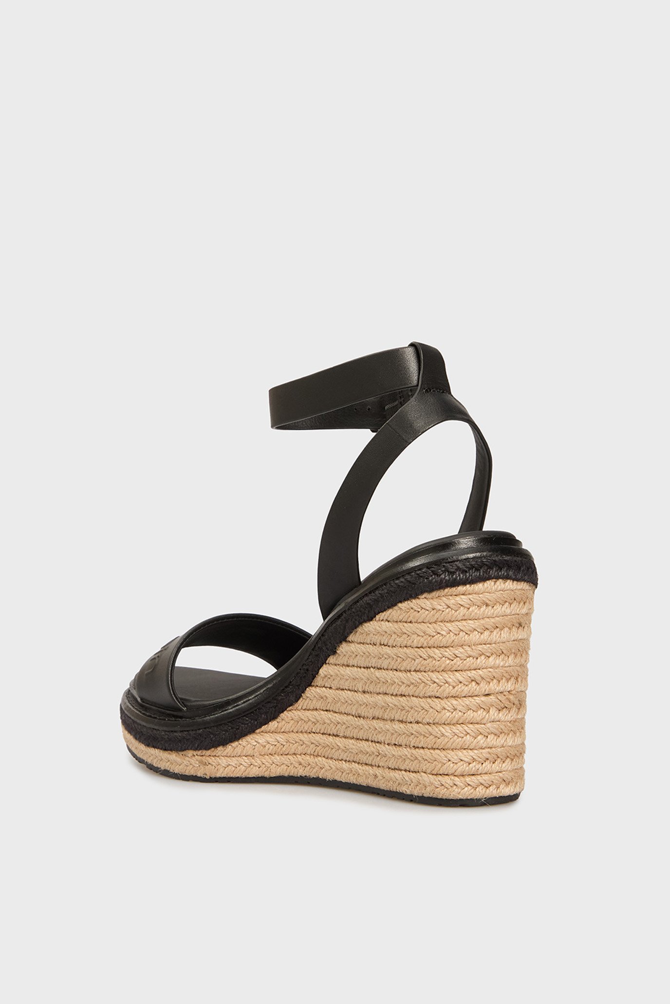 Женские черные кожаные босоножки WEDGE SANDAL 70 - HECalvin Klein Женские черные кожаные босоножки WEDGE SANDAL 70 - HE 5