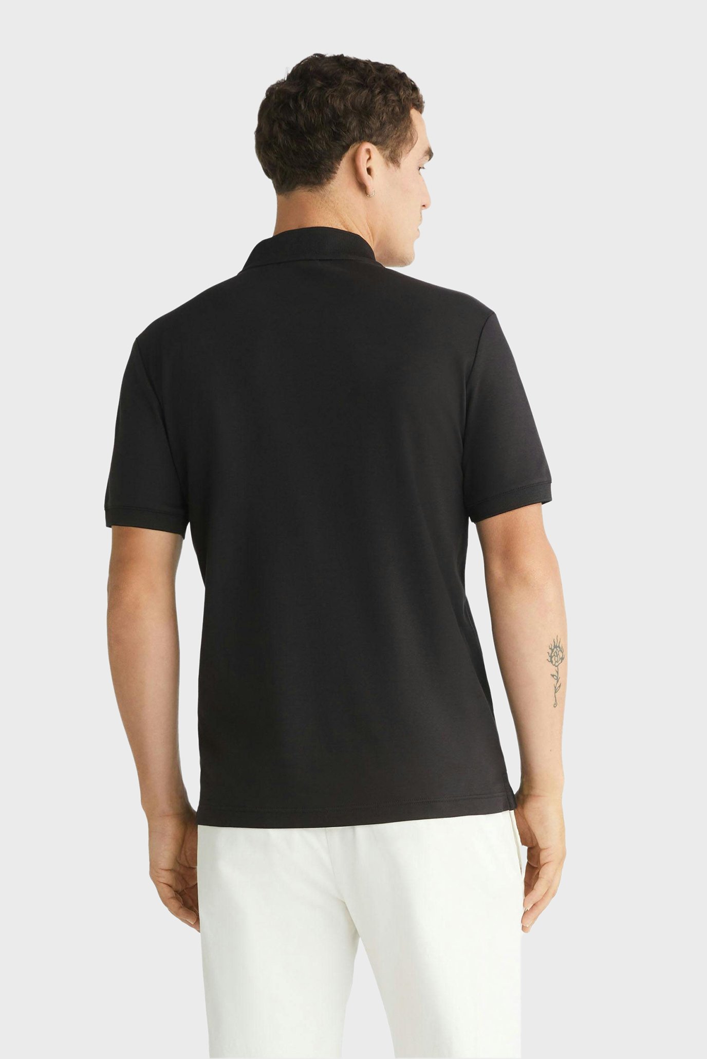 Мужское черное поло SMOOTH COTTON STAND 5