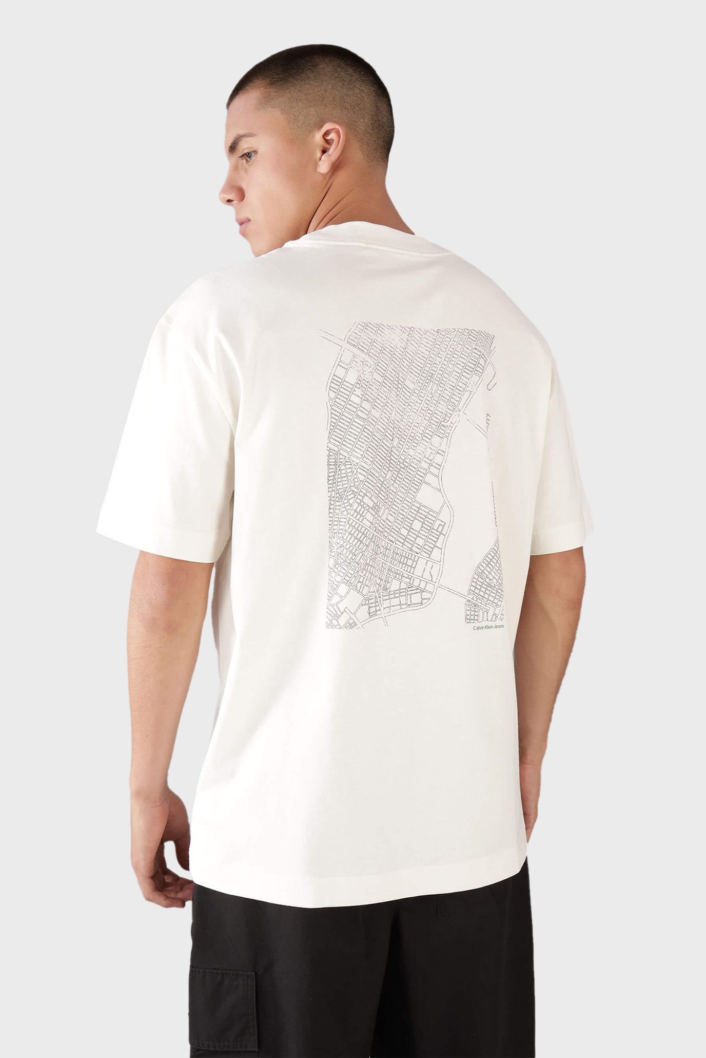 Мужская белая футболка CITY GRID MAP TEE 1