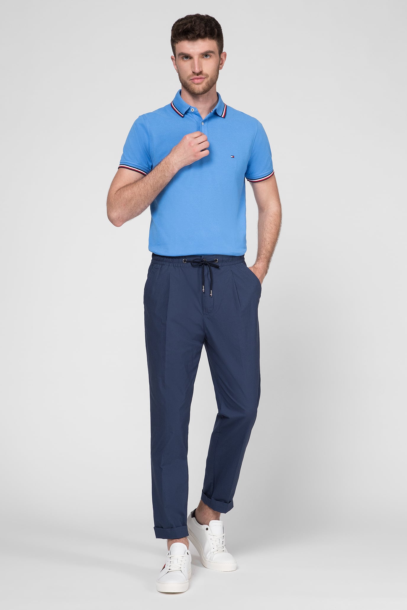Мужское голубое поло TOMMY 10