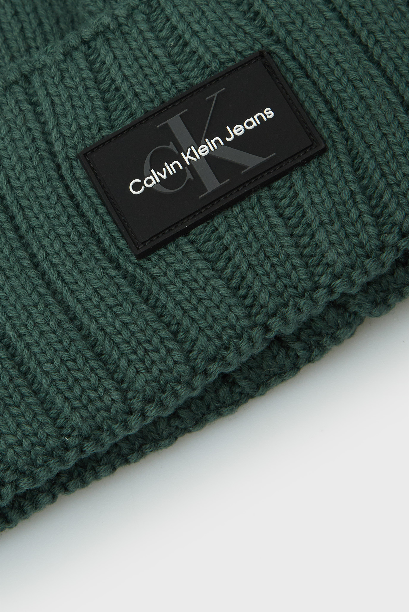 Мужская зеленая шапка MONO LOGO PATCH BEANIE RUB 4