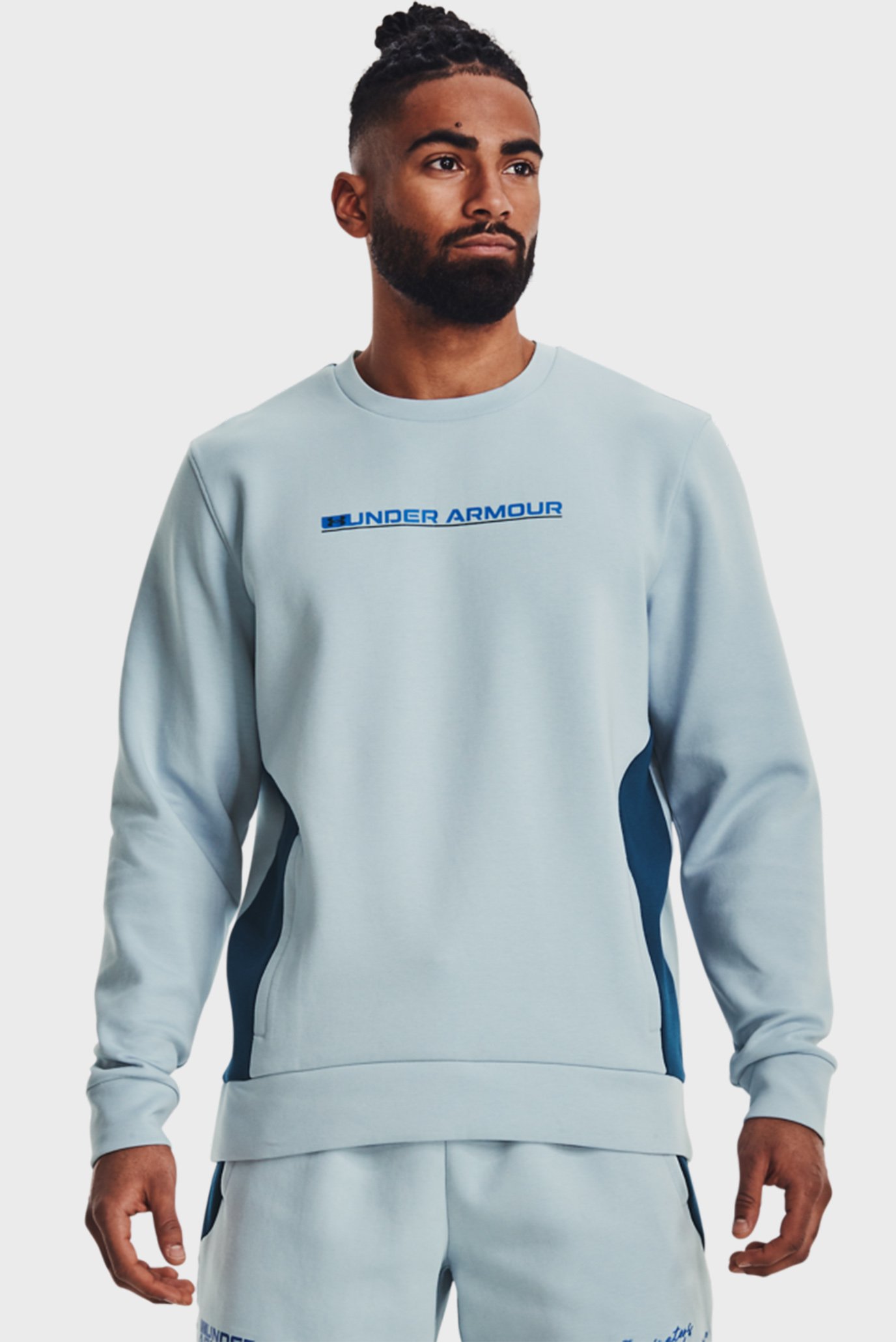 Мужской голубой свитшот UA Summit Knit Crew 7