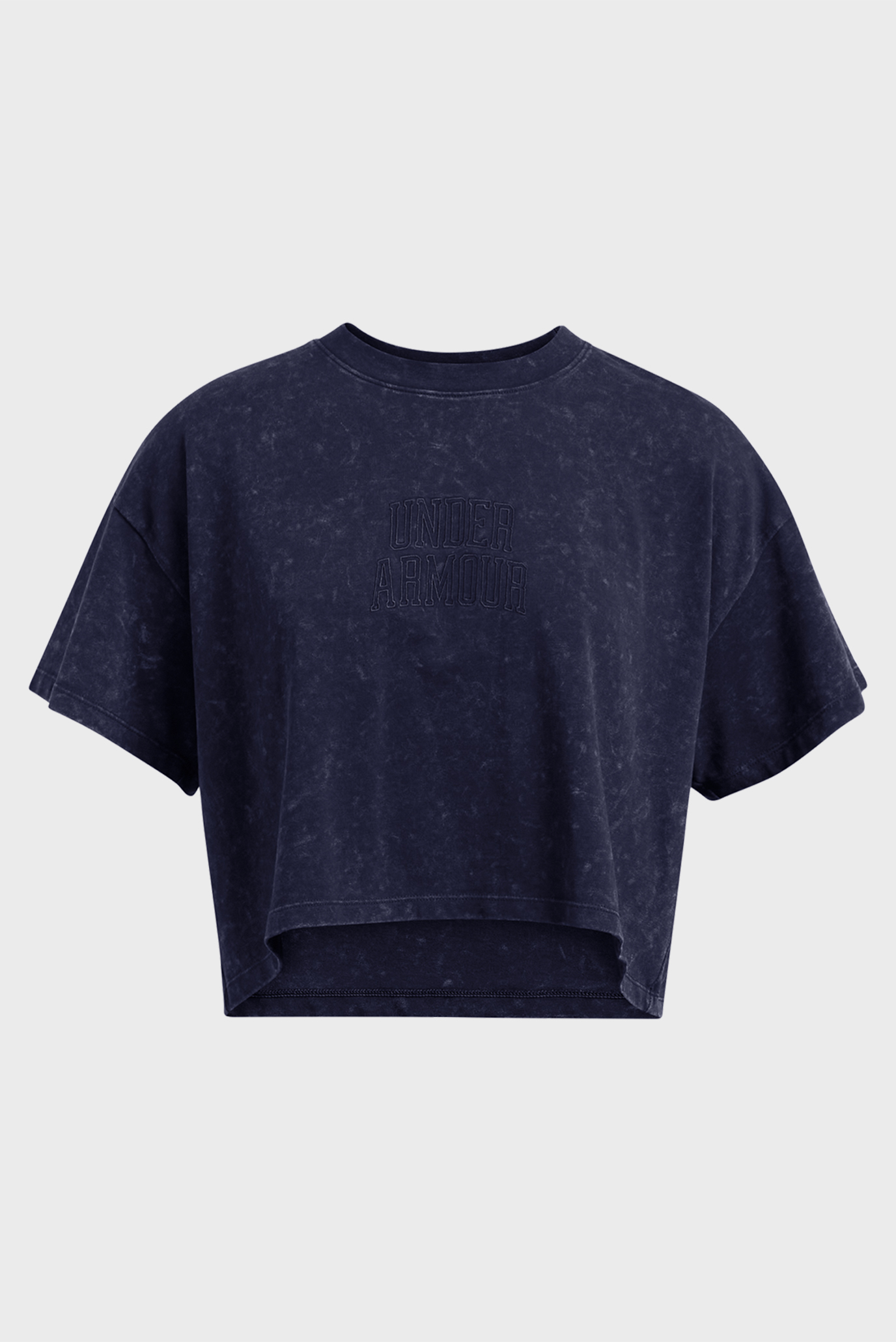 Женская темно-синяя футболка UA W VARSITY CROP HW SS 3