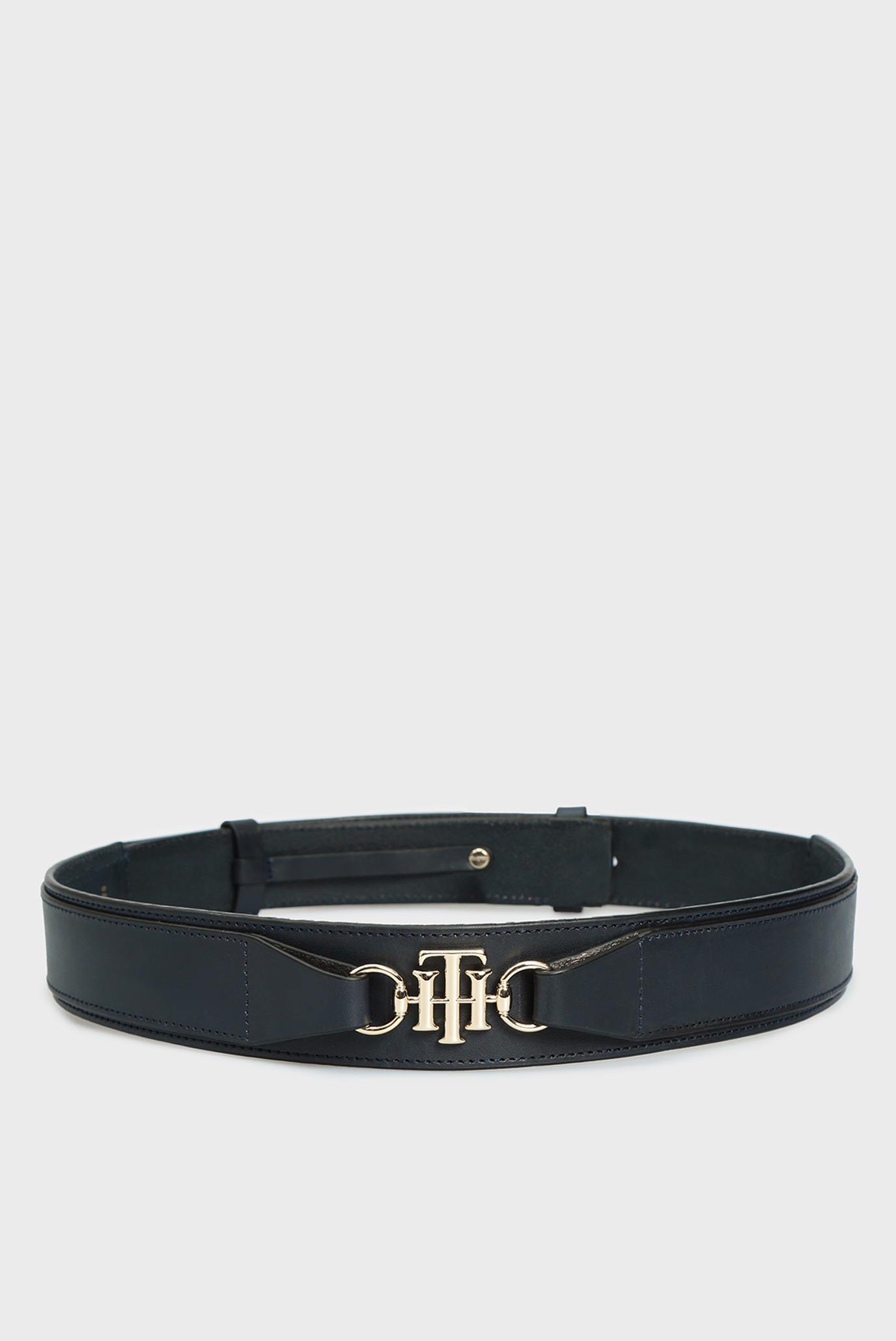 Женский темно-синий кожаный ремень 4