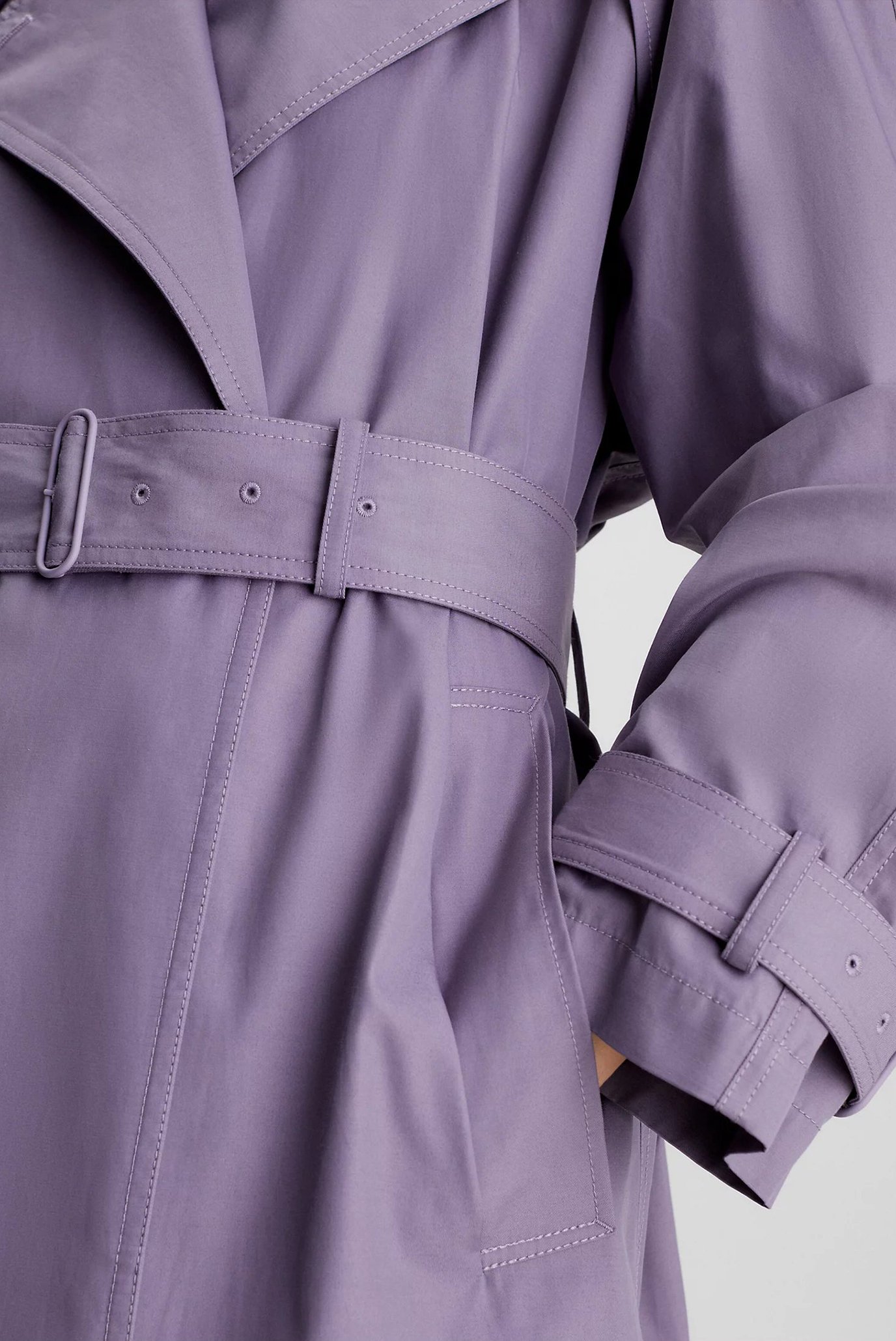 Женский фиолетовый тренч CUT OUT SHOULDER 9