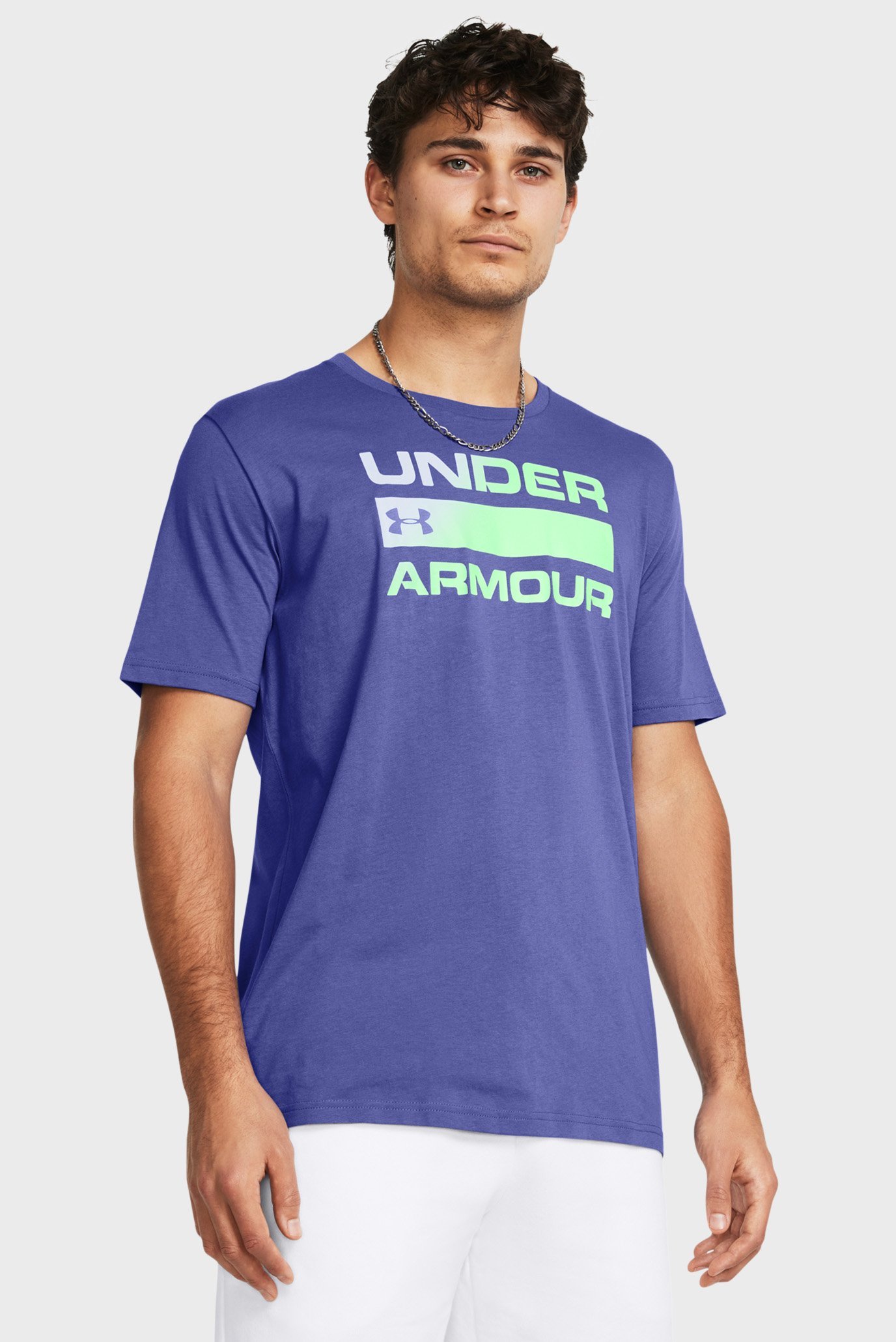 Мужская фиолетовая футболка UA TEAM ISSUE WORDMARK SS 1