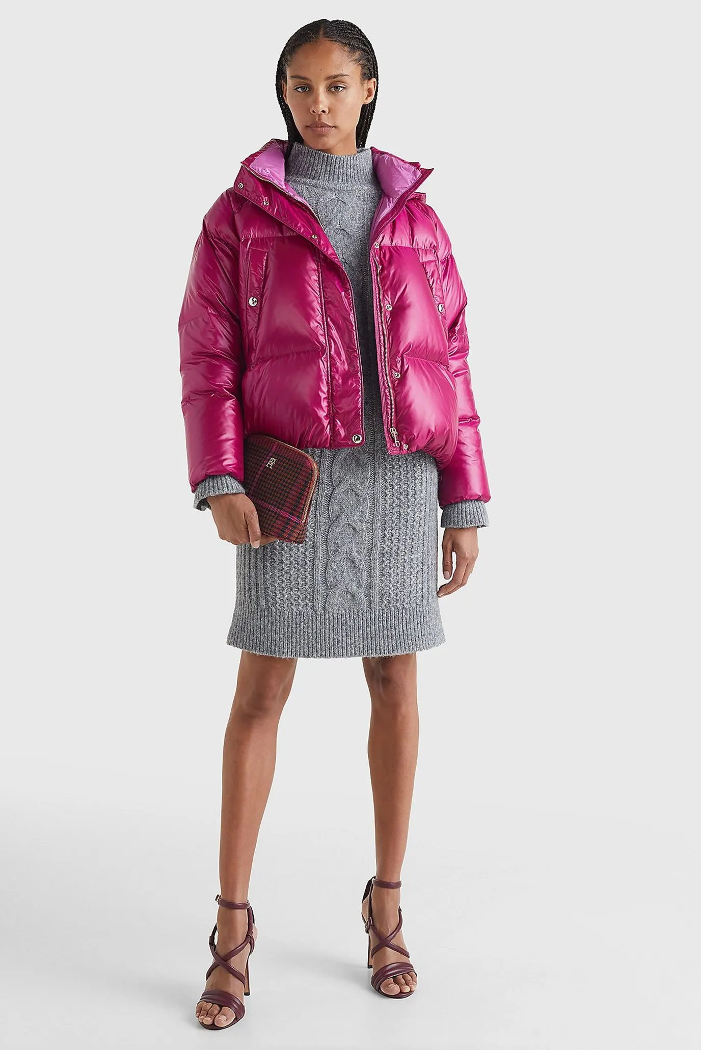 Женский малиновый пуховик POP COLOUR 2