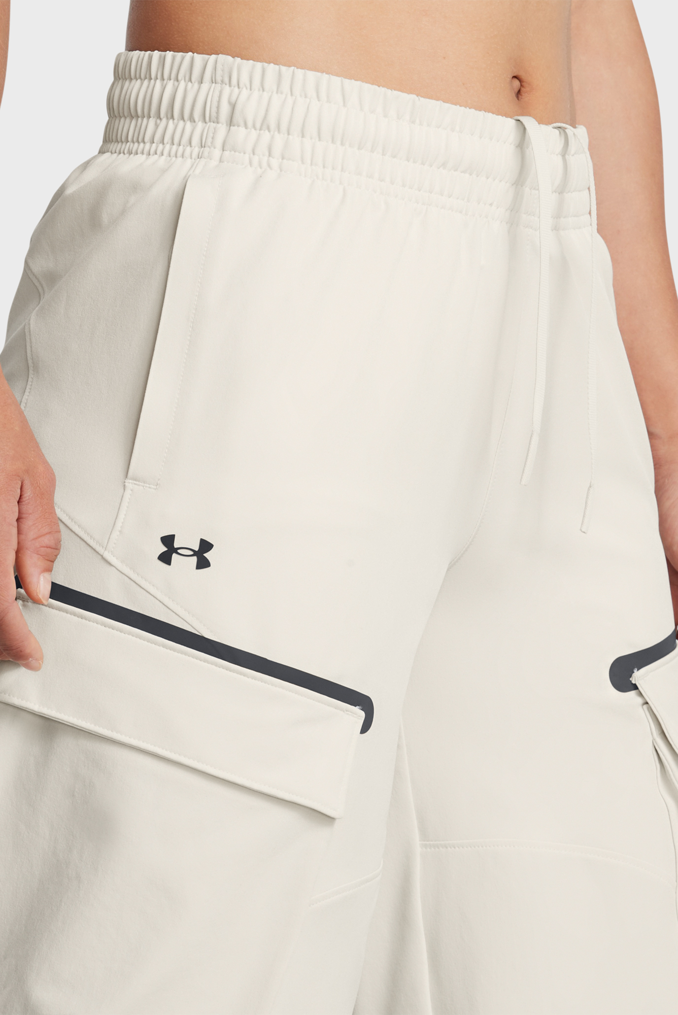 Женские бежевые спортивные брюки UA Unstoppable Cargo Pants 4