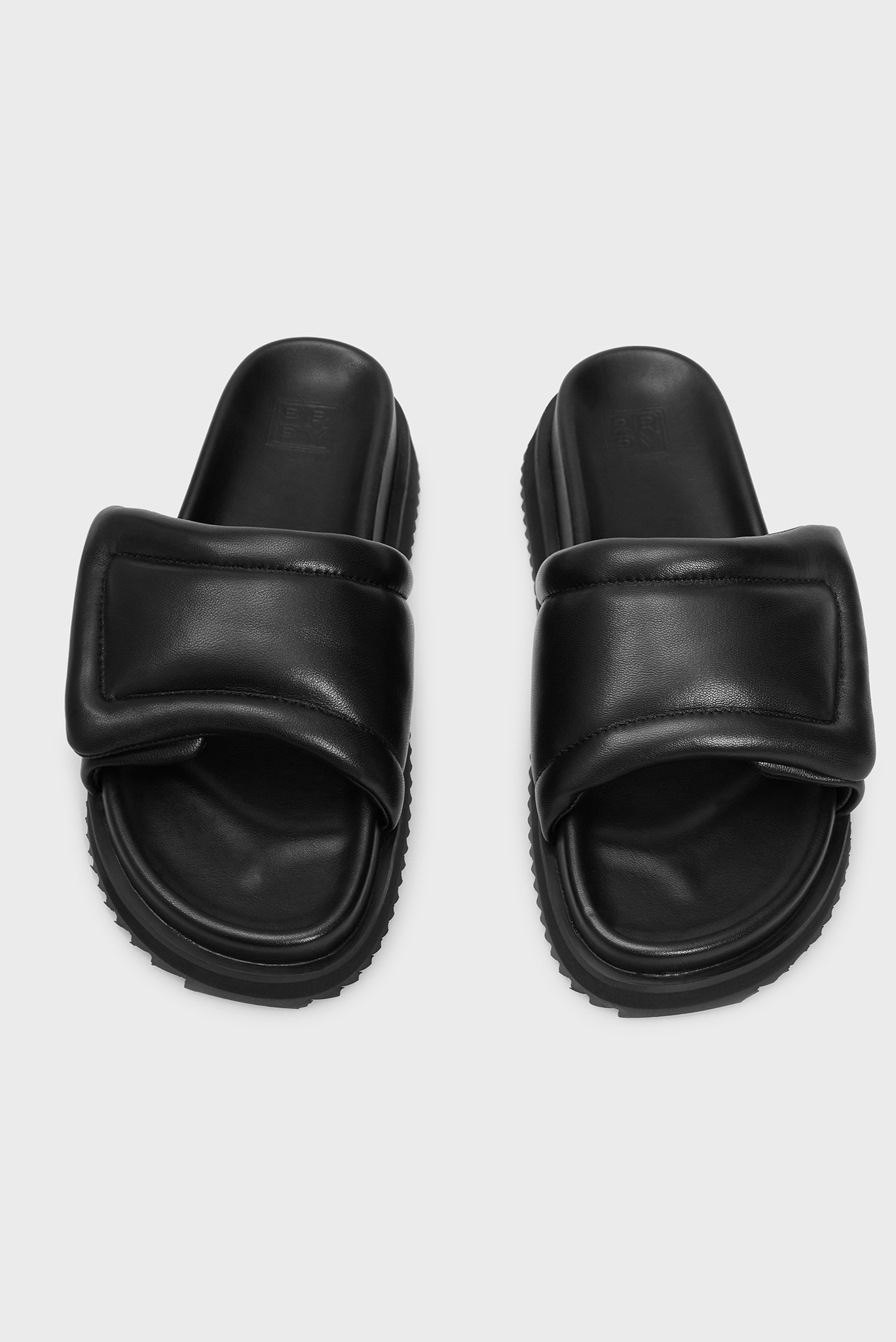 Женские черные кожаные слайдеры Kseniya 2