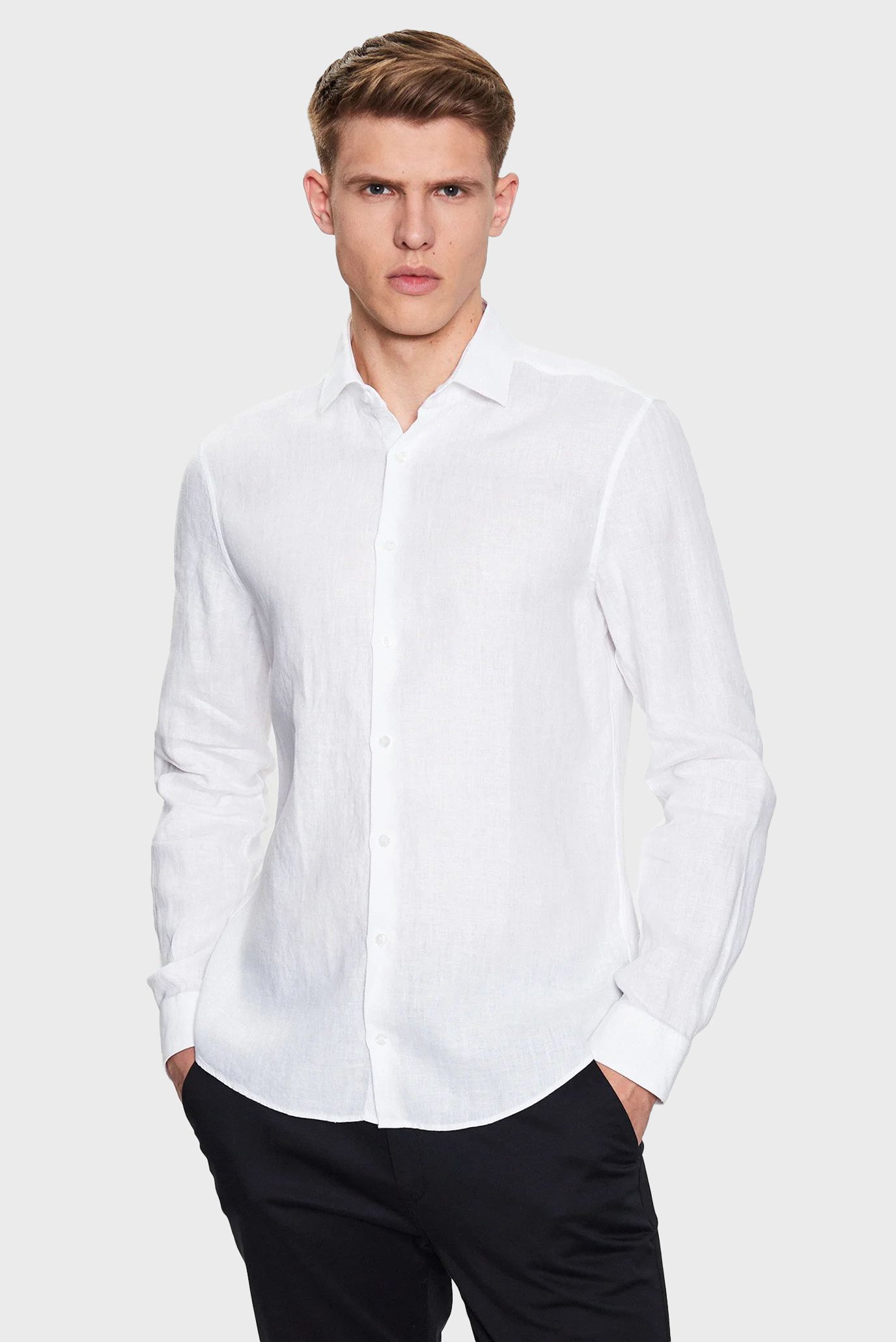 Рубашка LINEN SOLID SLIM SHIRT 1