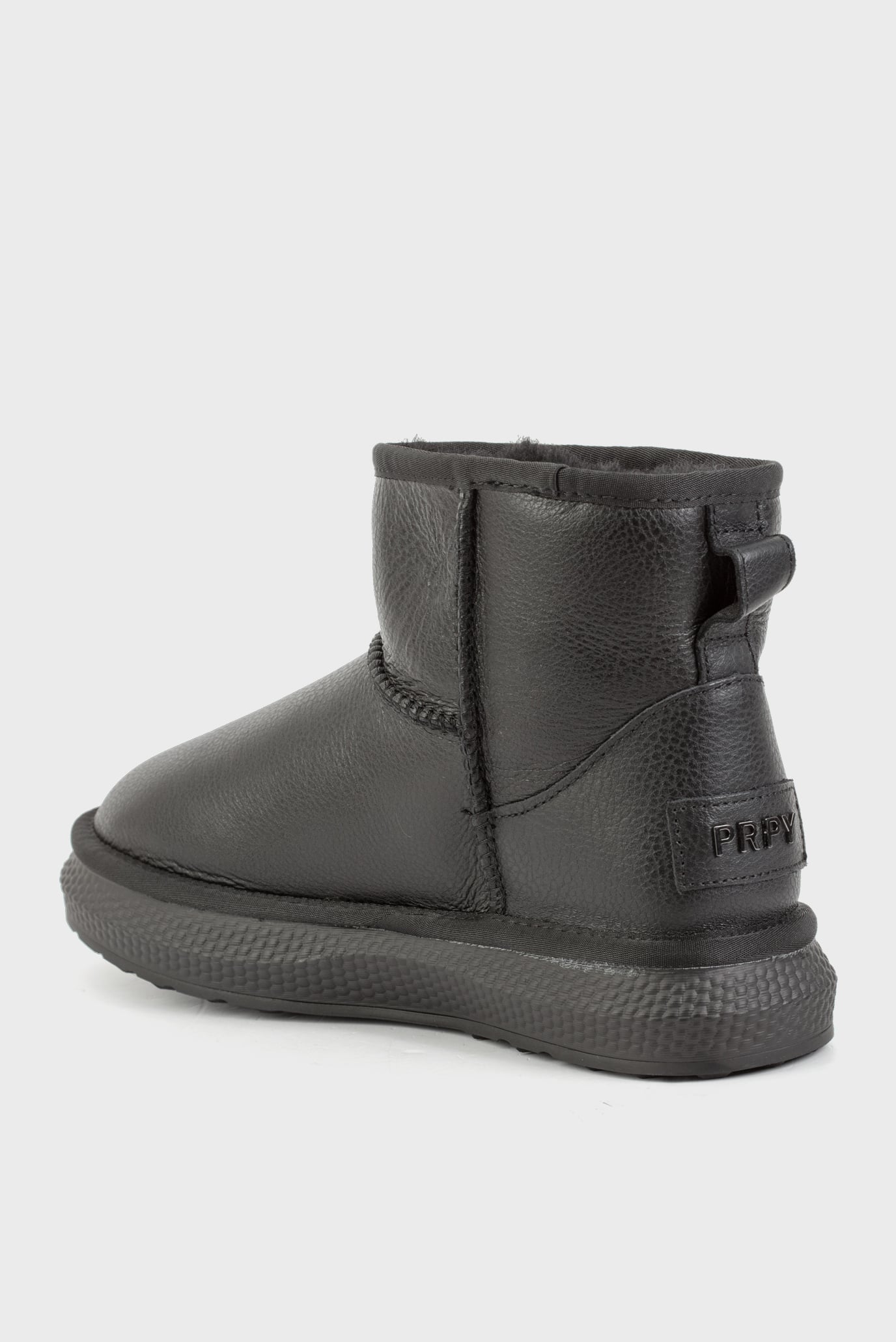 Женские черные кожаные угги Katarina 3