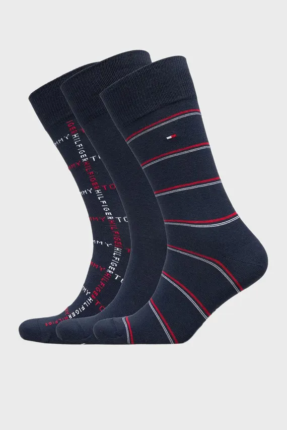Набор носков TH MEN SOCK 3P GIFTBOX GRID STRIPE Tommy Hilfiger