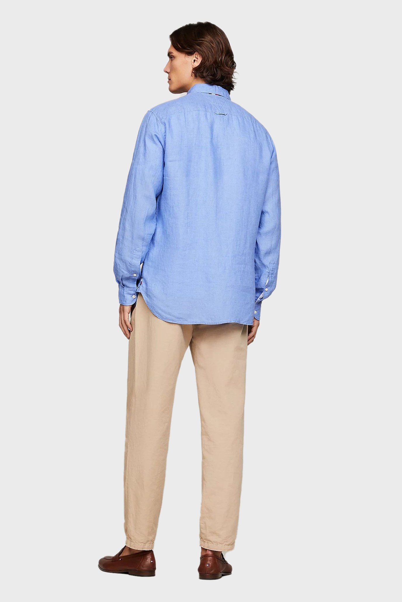 Мужская голубая льняная рубашка PIGMENT DYED LI SOLID RF 3