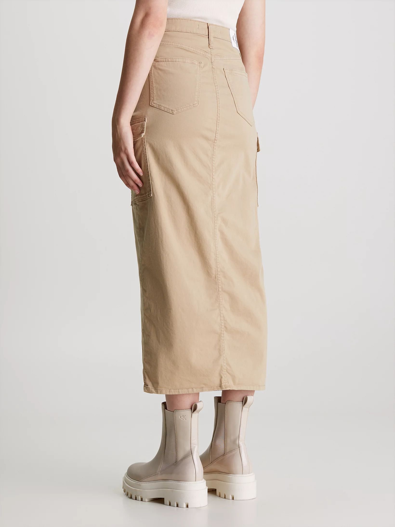 Юбка FRONT SPLIT TWILL MAXI SKIRT 3